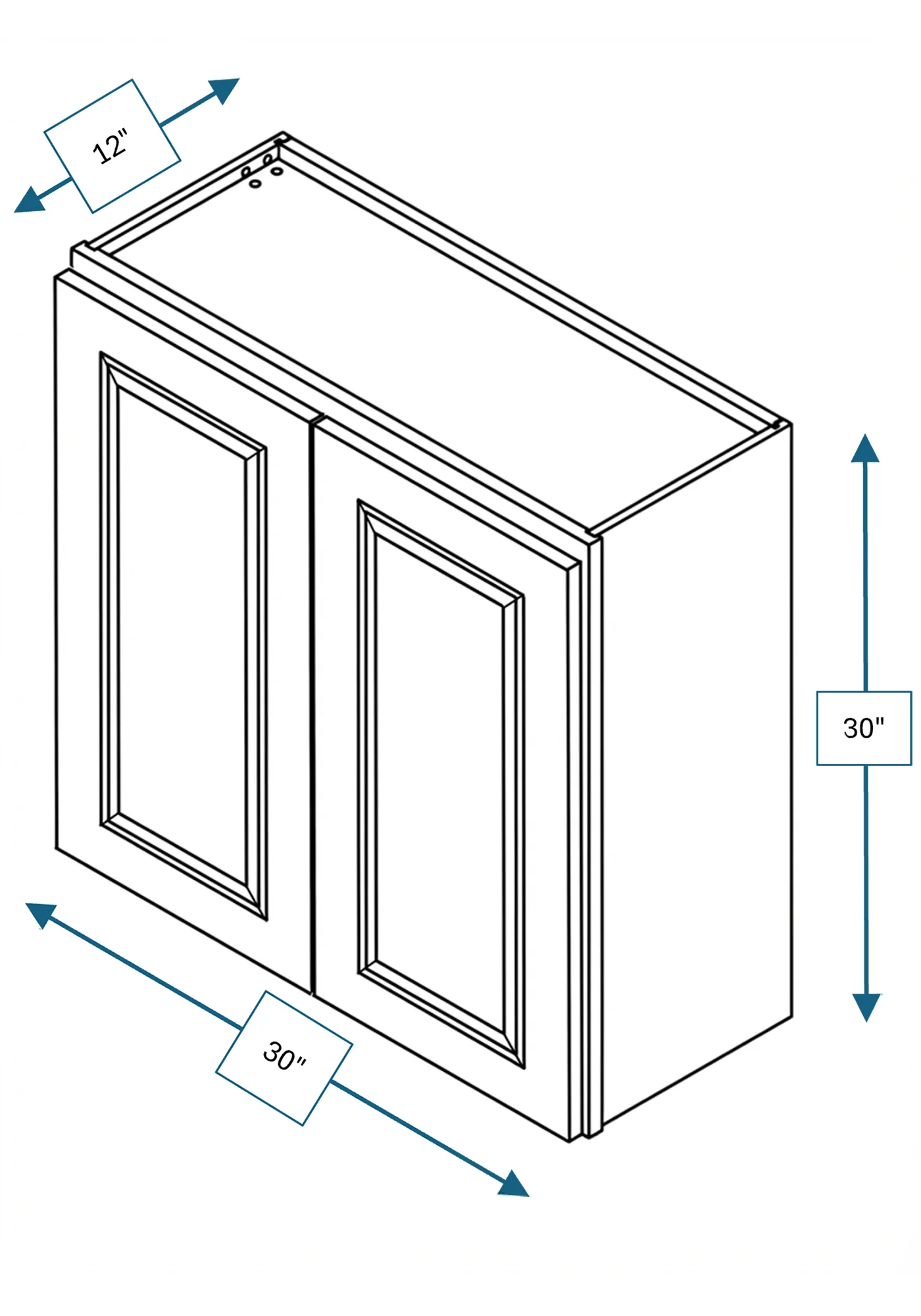 Cotswold Linen Raised Panel 30 in. x 30 in. Wall Cabinet