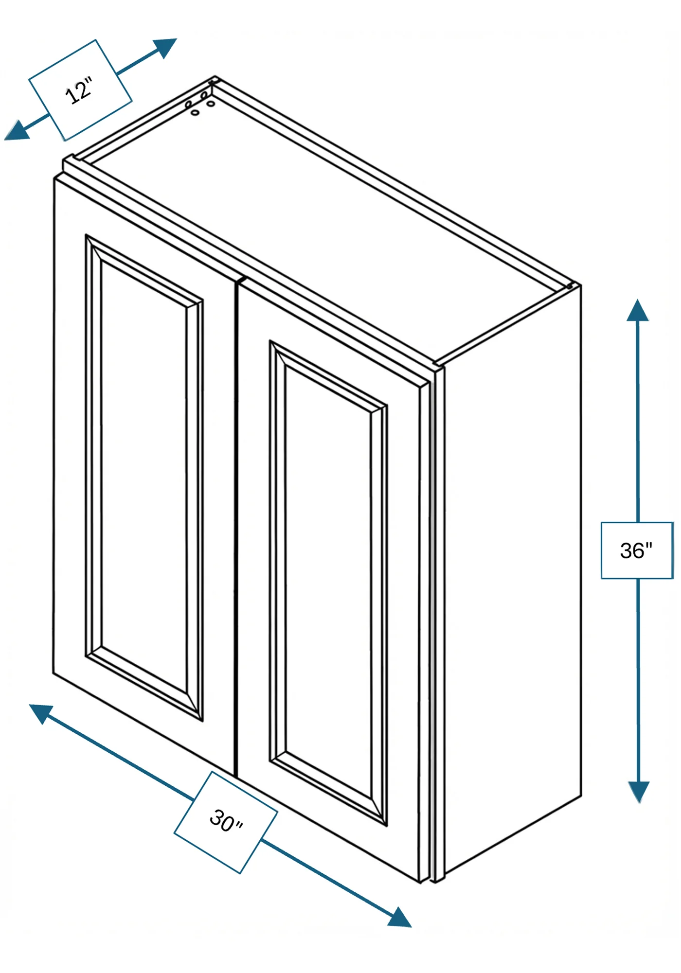 Cotswold Linen Raised Panel 30 in. x 36 in. Wall Cabinet
