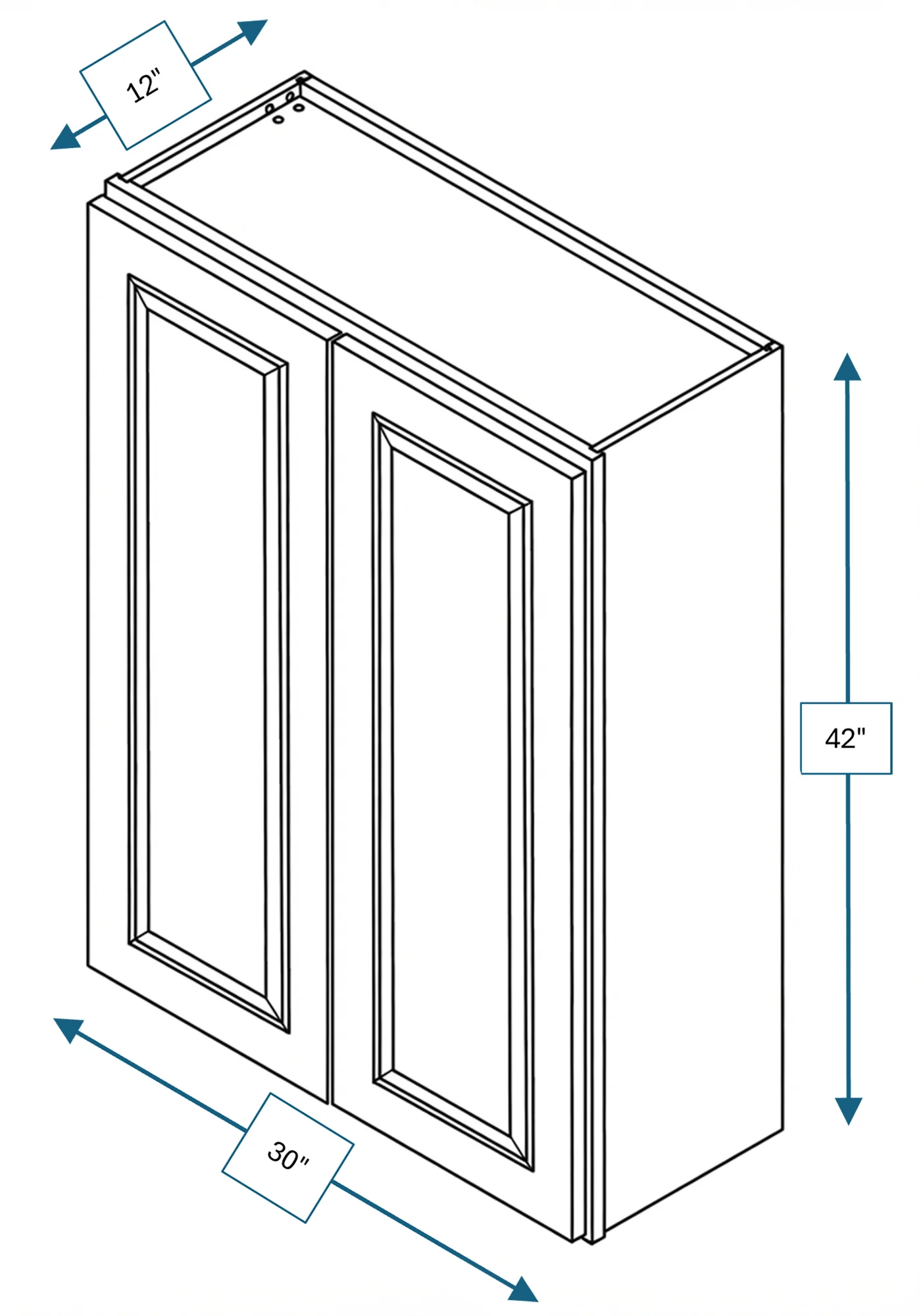 Cotswold Linen Raised Panel 30 in. x 42 in. Wall Cabinet