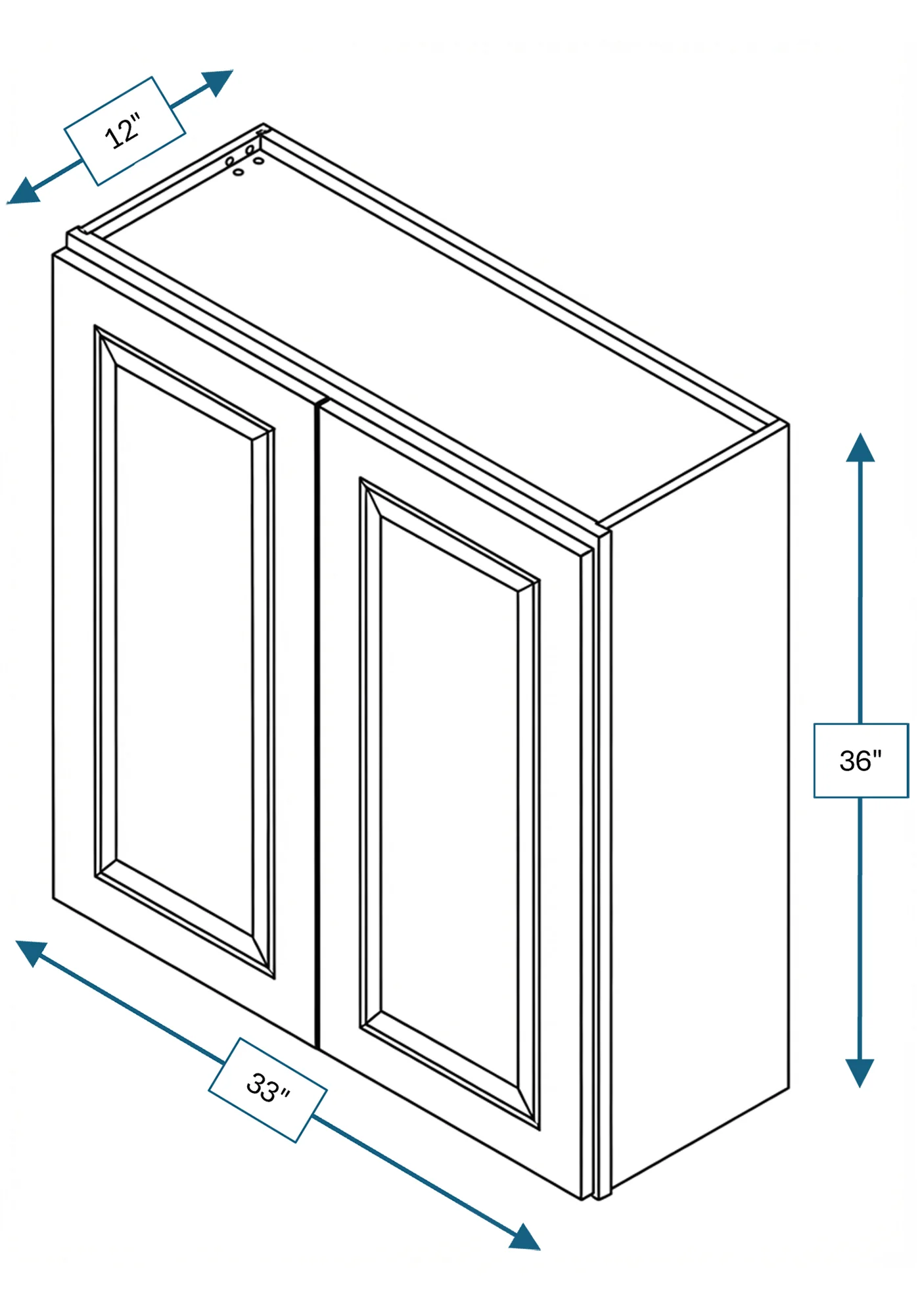 Cotswold Linen Raised Panel 33 in. x 36 in. Wall Cabinet