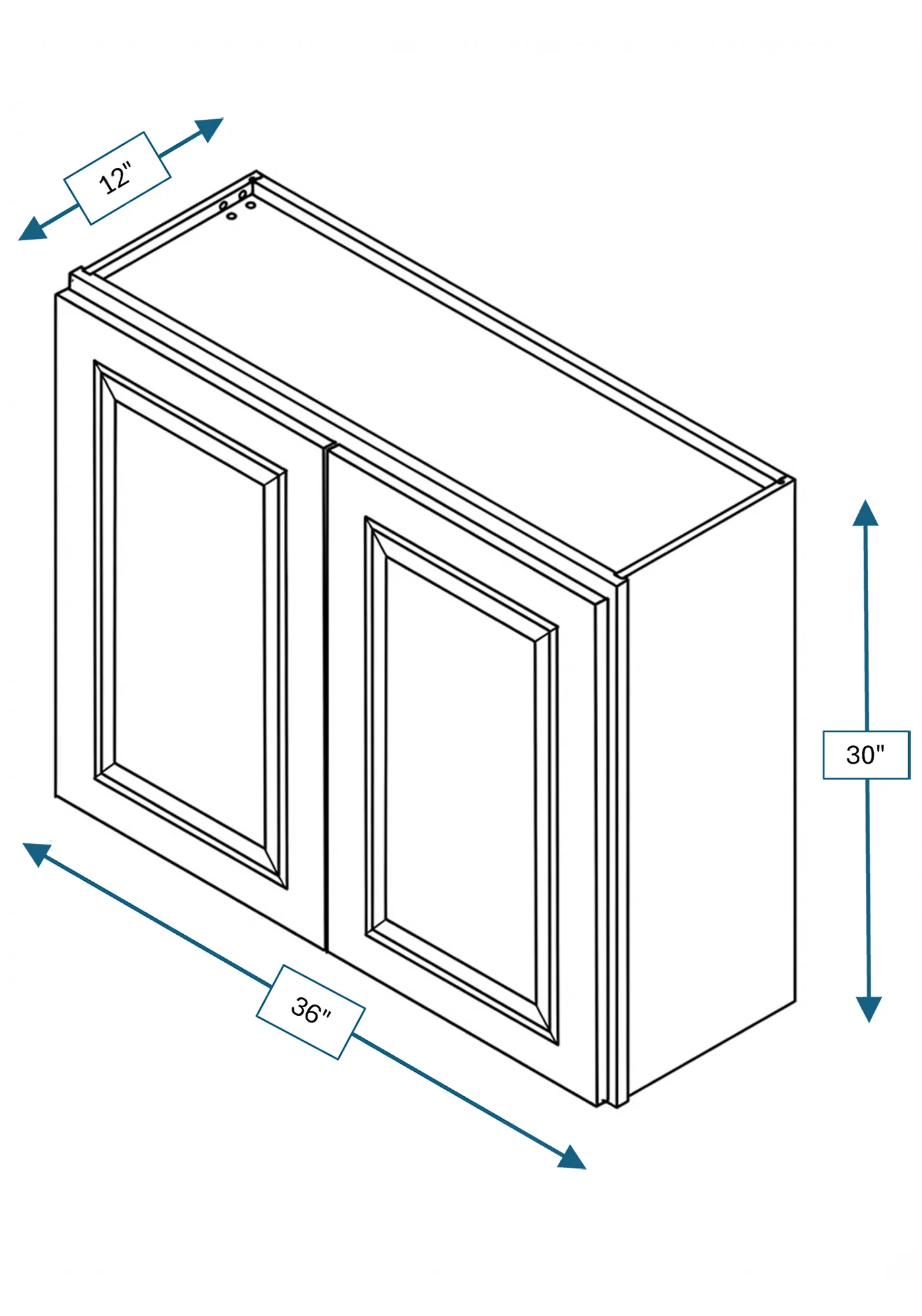 Cotswold Linen Raised Panel 36 in. x 30 in. Wall Cabinet