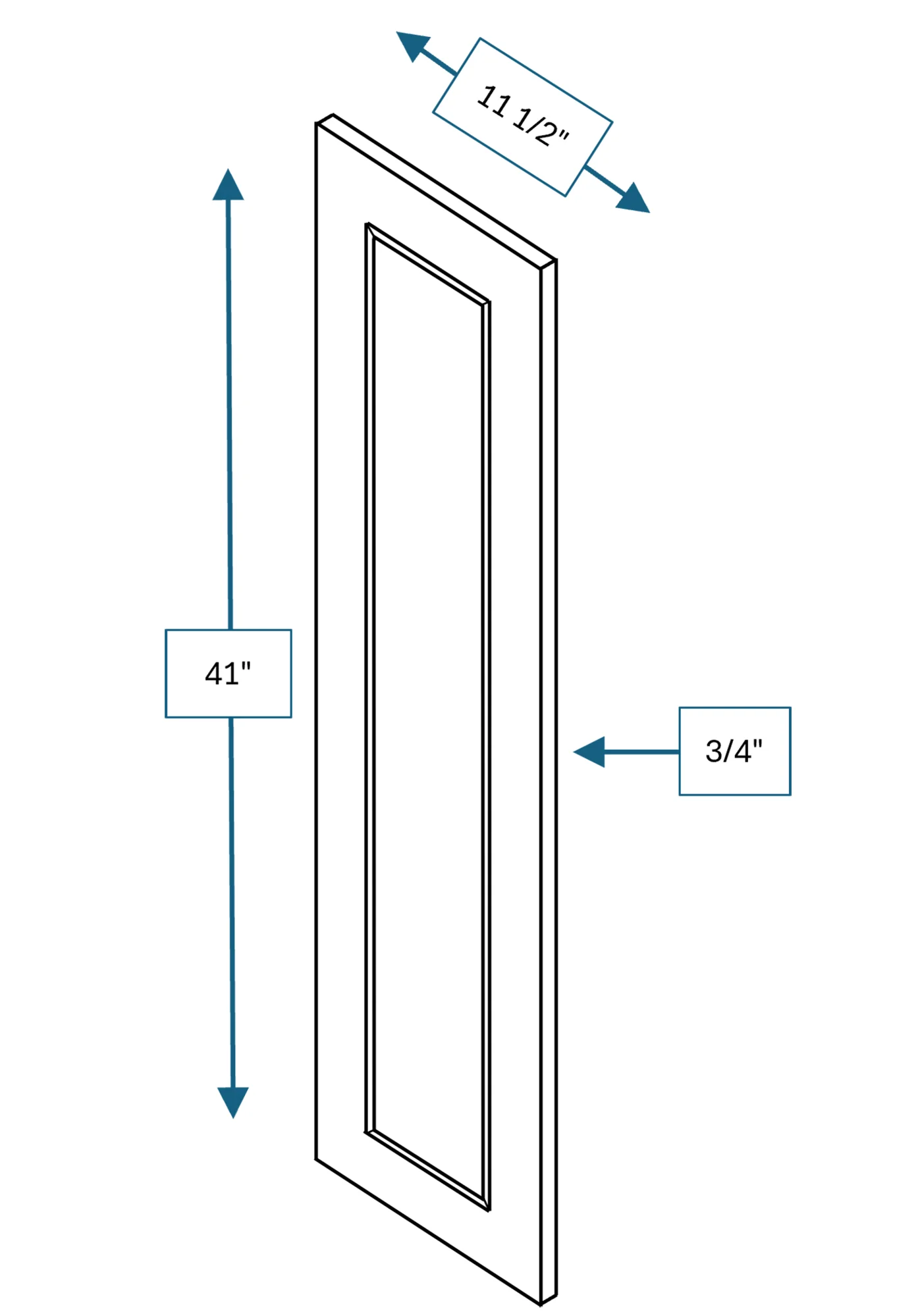 Cotswold Linen Raised Panel Clear Glass Door 12 in.x 42 in.