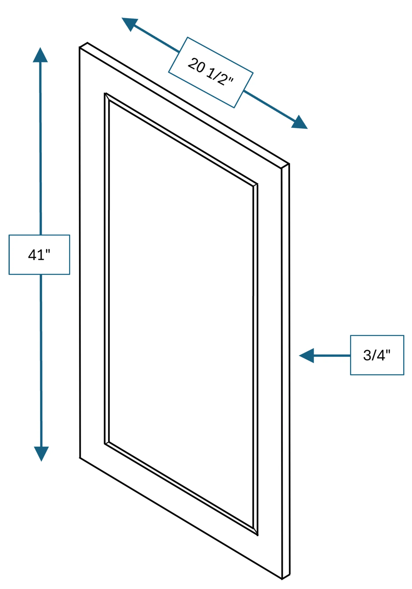 Cotswold Linen Raised Panel Clear Glass Door 21 in. x 42 in.
