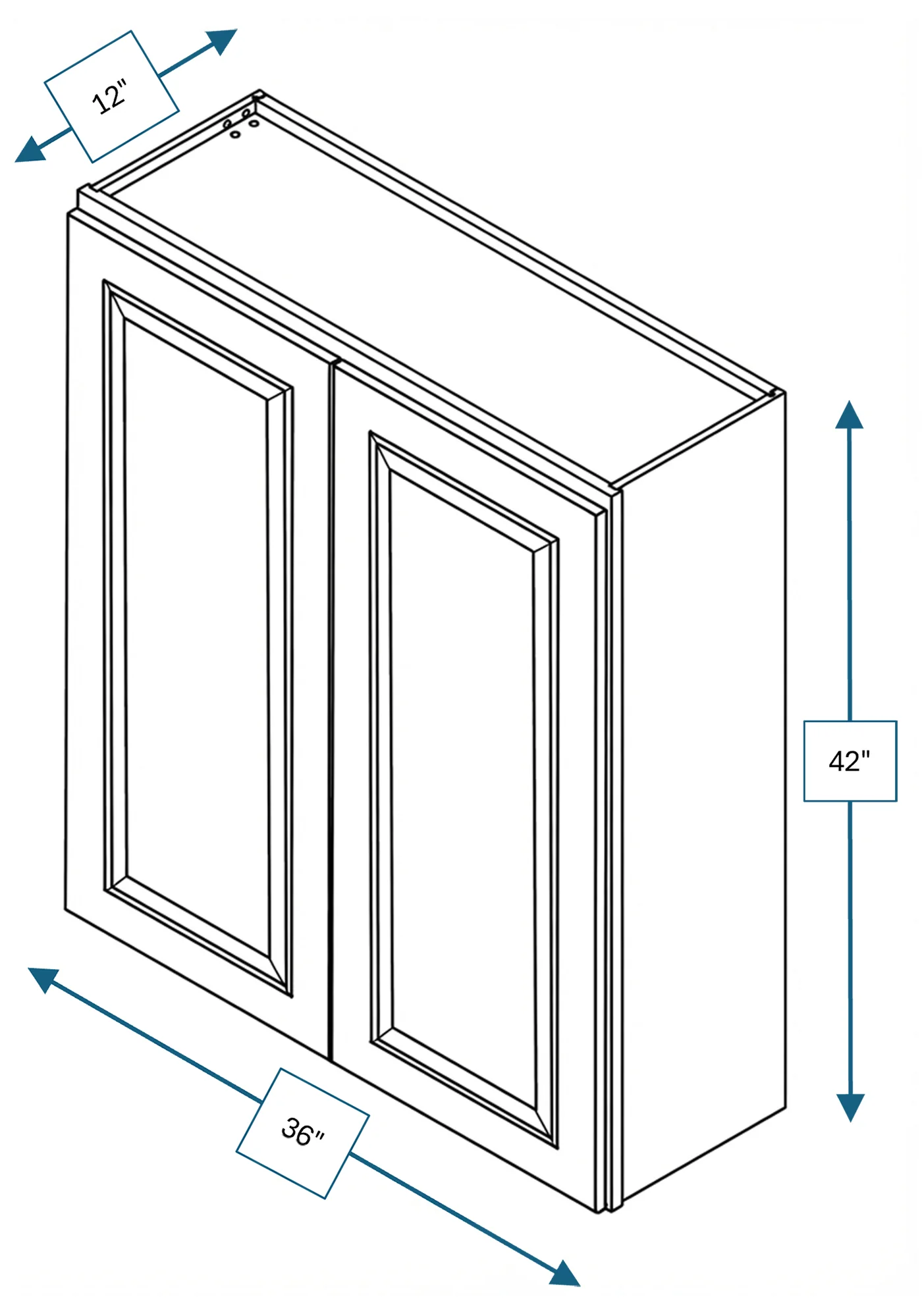 Cotswold Linen Raised Panel Wall Cabinet 36 in. x 42 in.