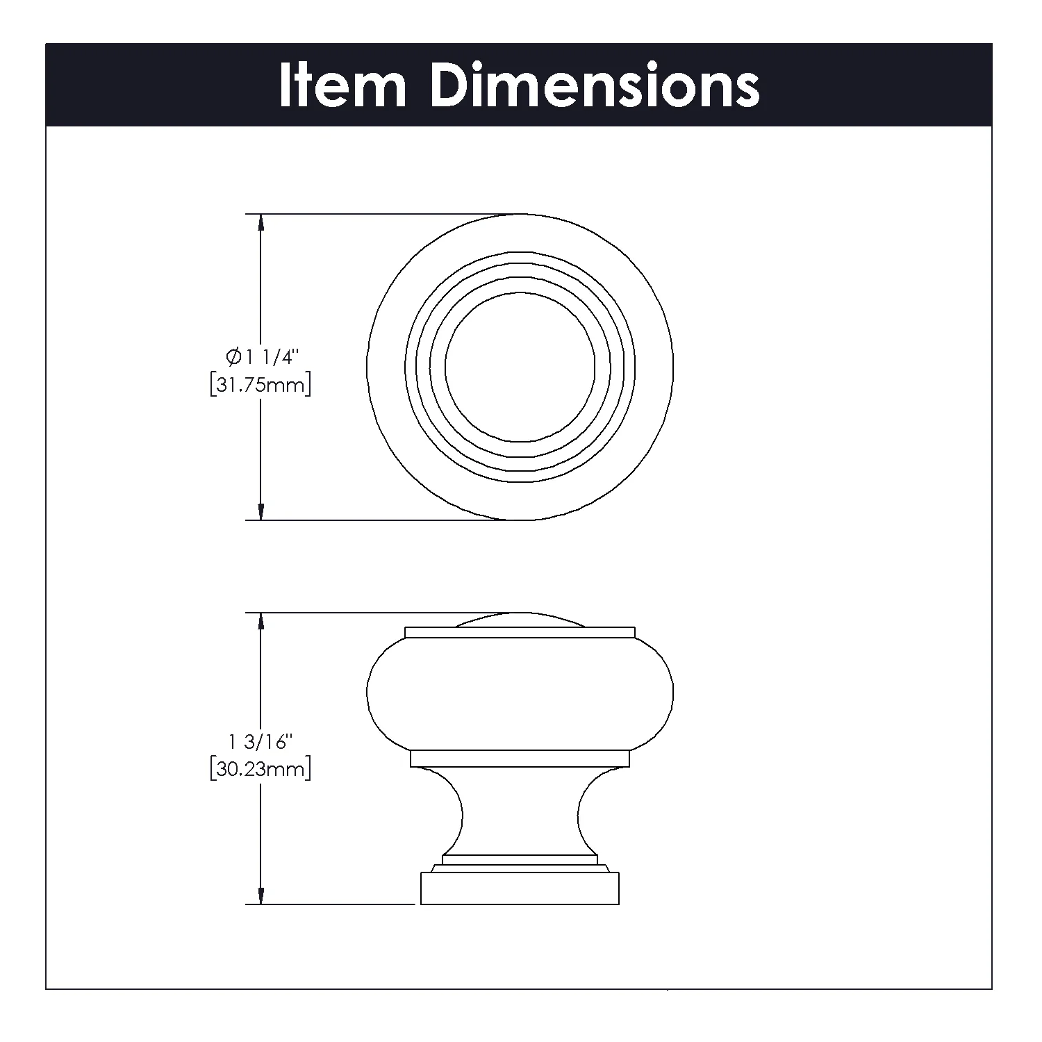 Cottage Knob 1-1/4 Inch Diameter Satin Nickel Finish - Image 4