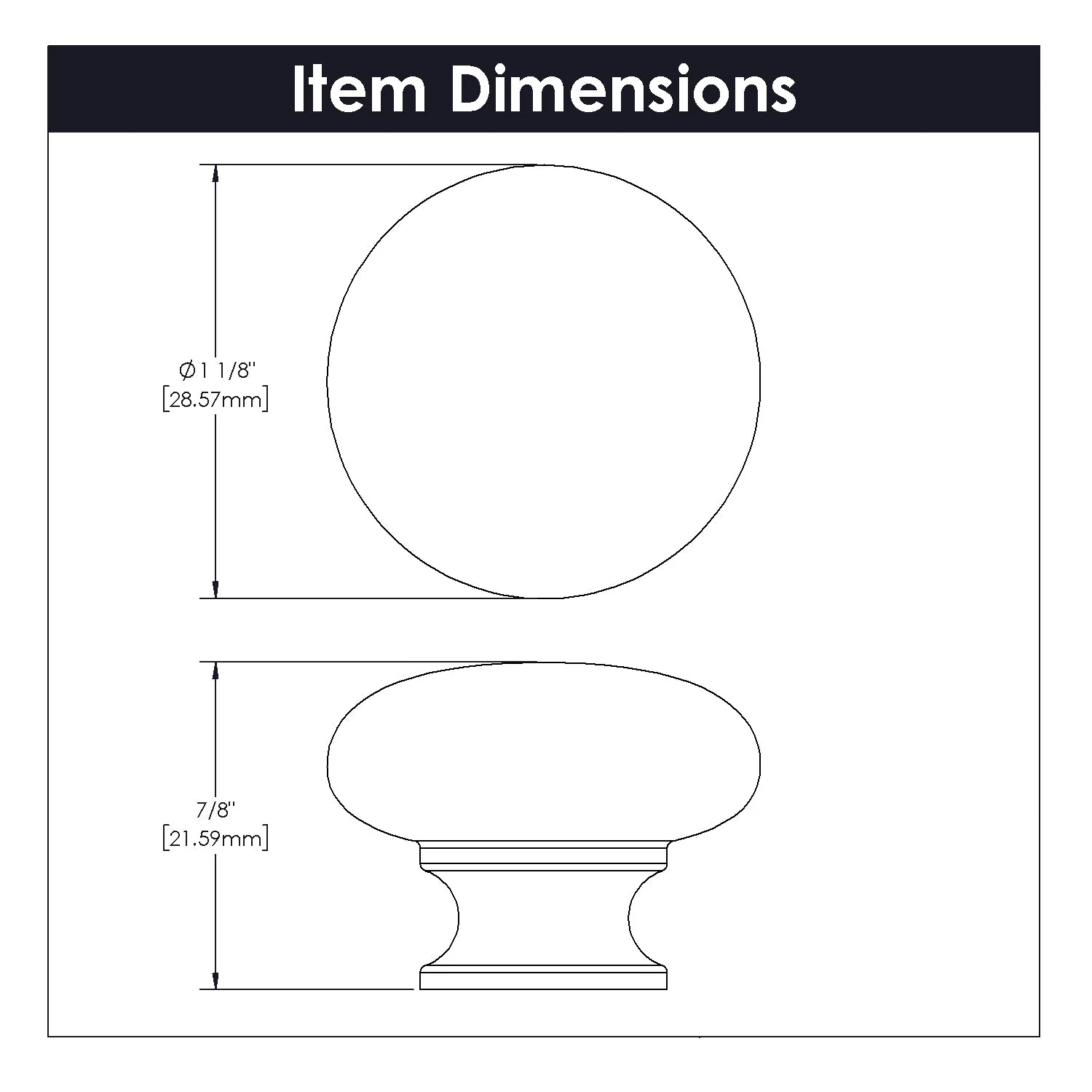 Cottage Knob 1-1/8 Inch Diameter Satin Nickel Finish - Image 3