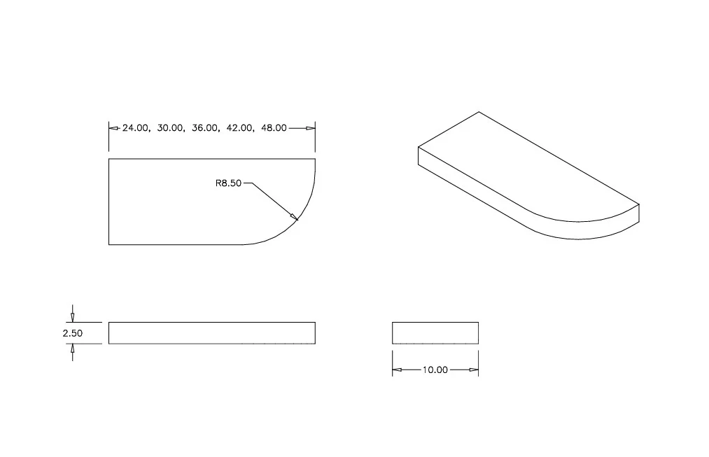 Curved Floating Shelf Cherry - Image 3