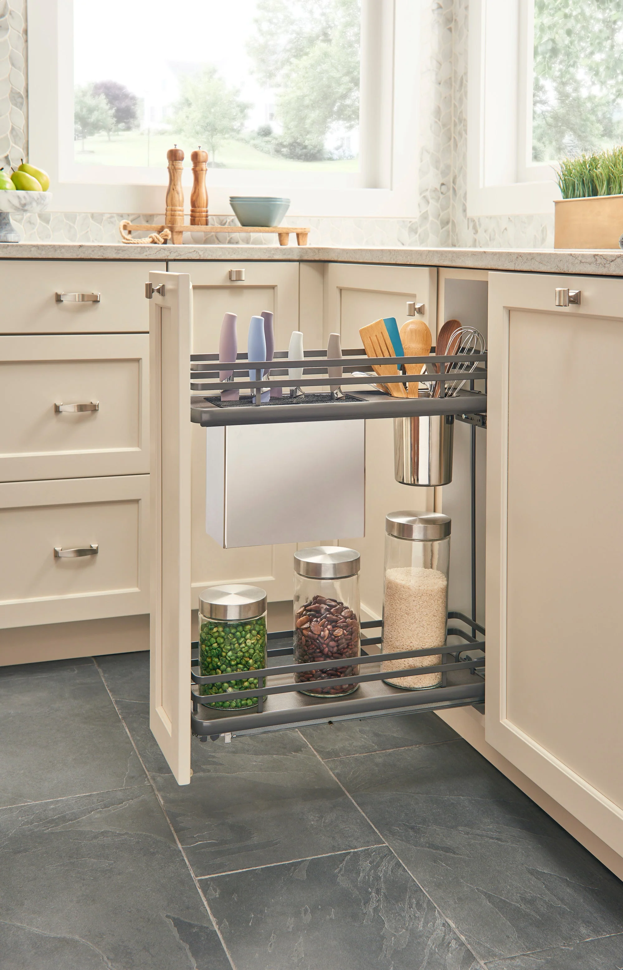 Euro Pullout 6.5'' Knife Block Organizer GRY - Image 2
