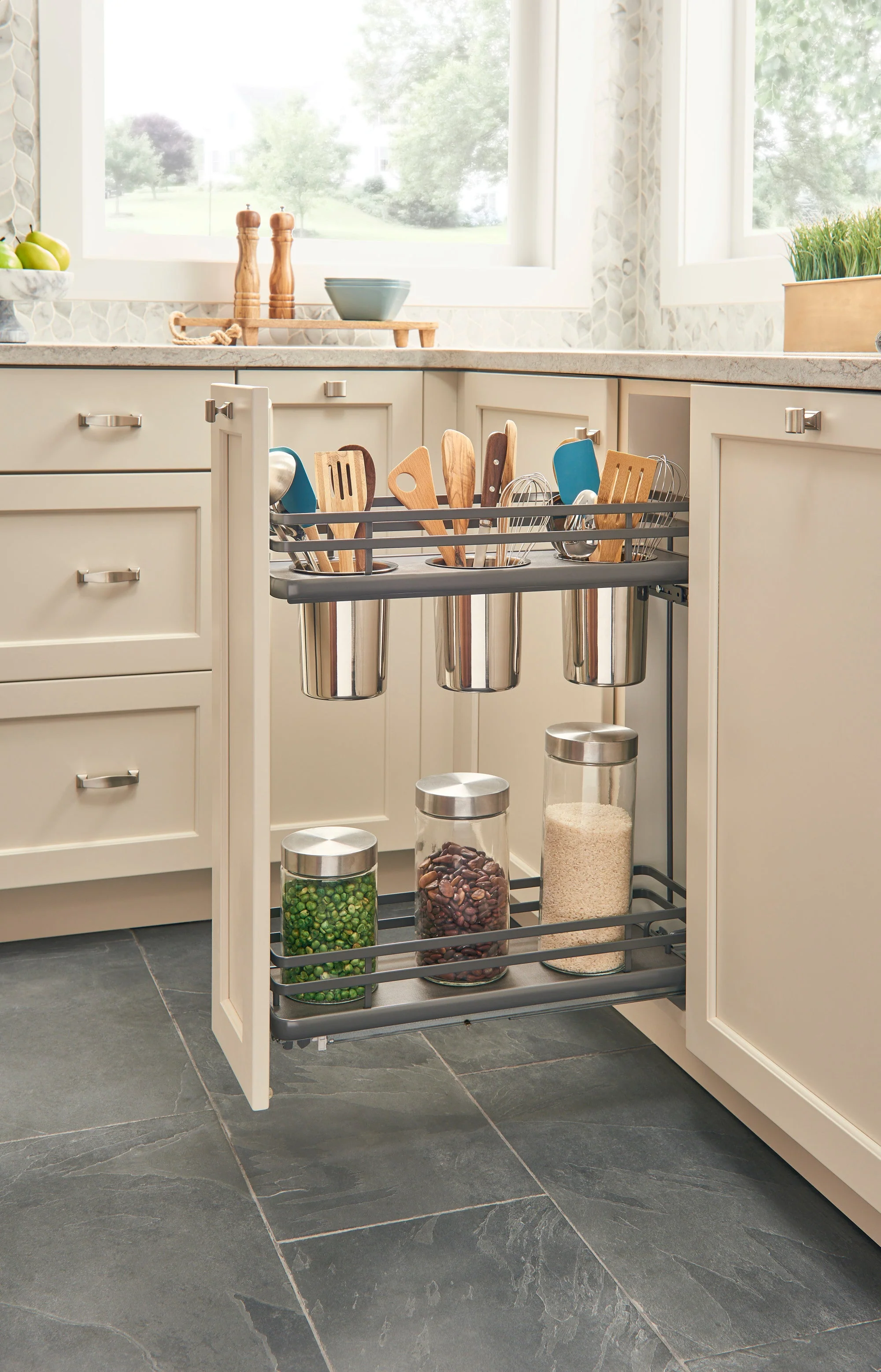 Euro Pullout 6.5'' Utensil Organizer GRY - Image 2