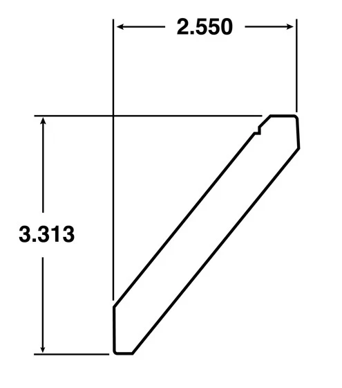 Nantucket Bluff .6 in. x 3 in. x 96 in. - Flat Crown Molding for Shaker Cabinet