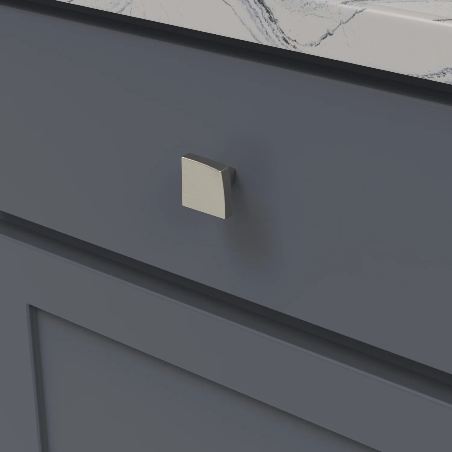 Flex Knob 1-1/4 Inch Square Satin Nickel Finish - Image 2