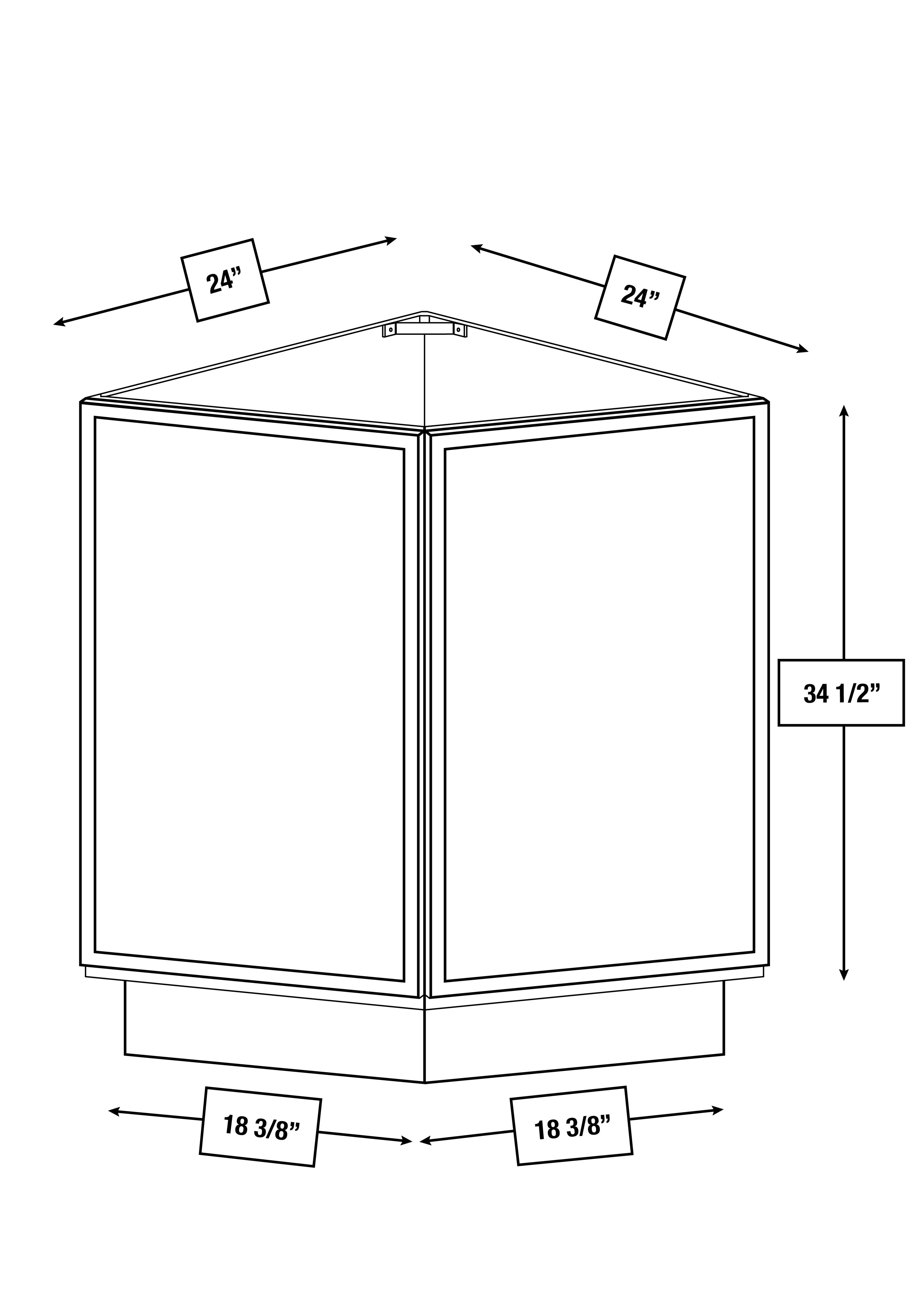 Franklin White Slim Shaker 12 in. Base Angle Cabinet
