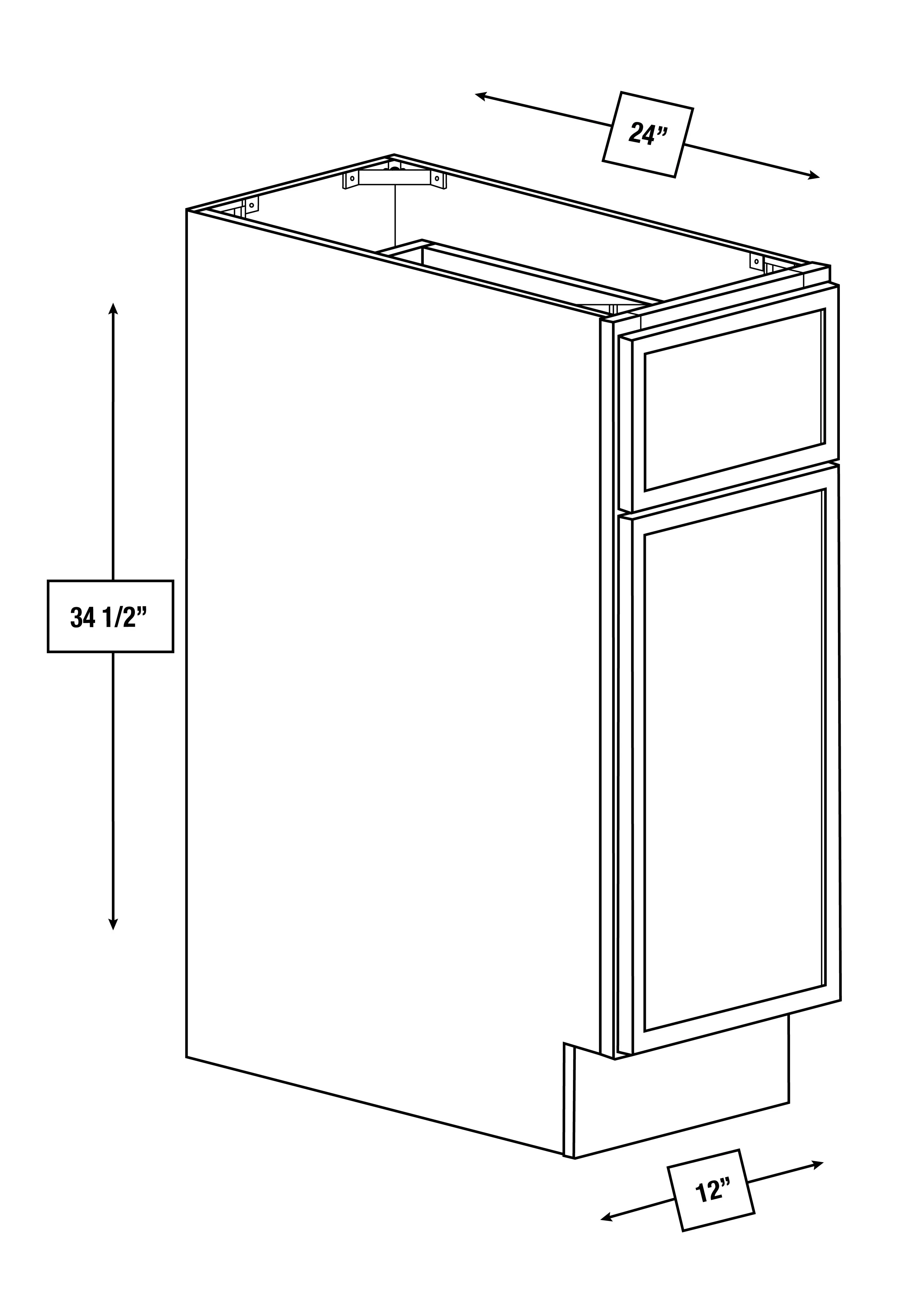 Franklin White Slim Shaker 12 in. Base Cabinet