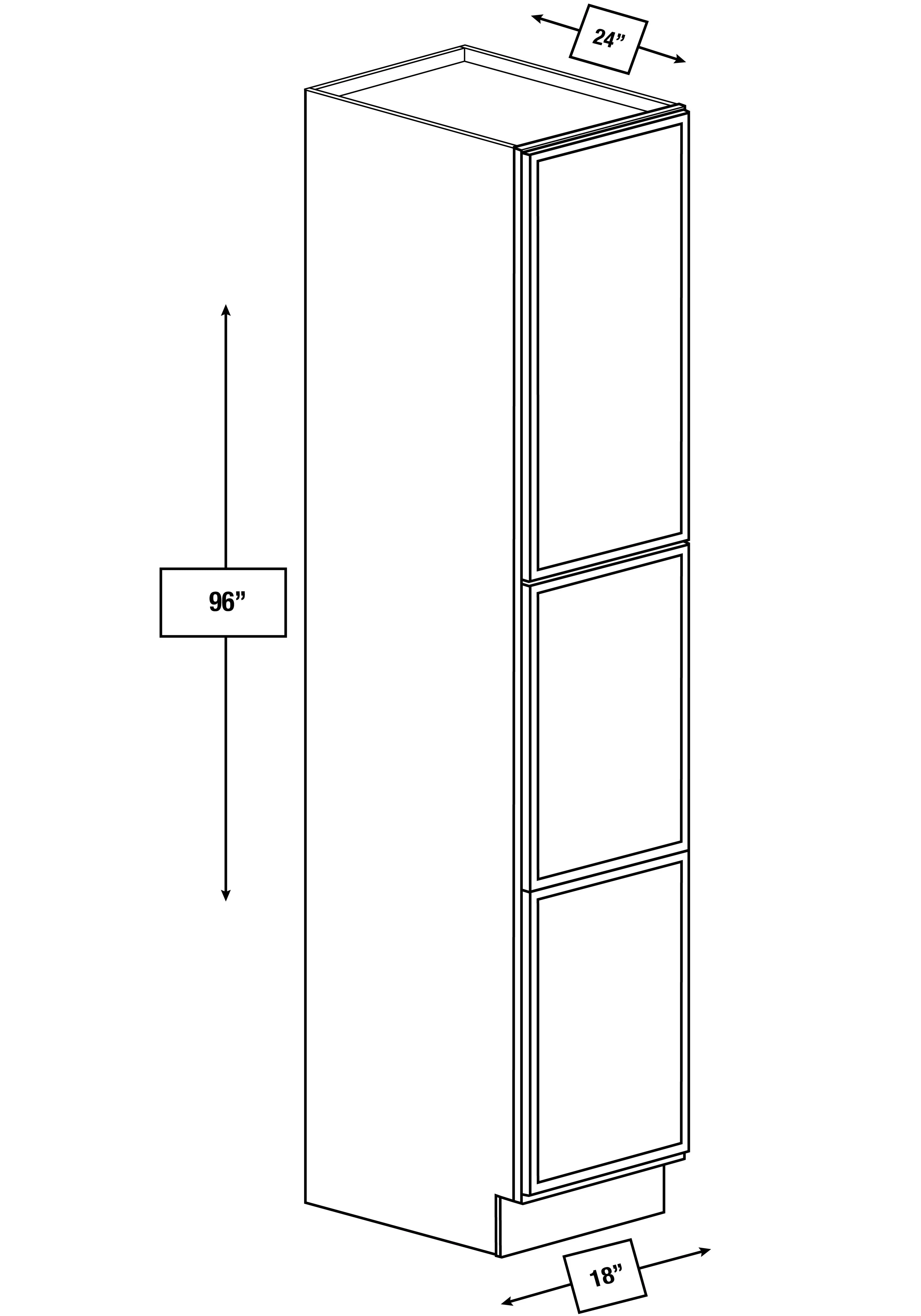 Franklin White Slim Shaker 18 in. x 24 in. x 96 in. Pantry Cabinet