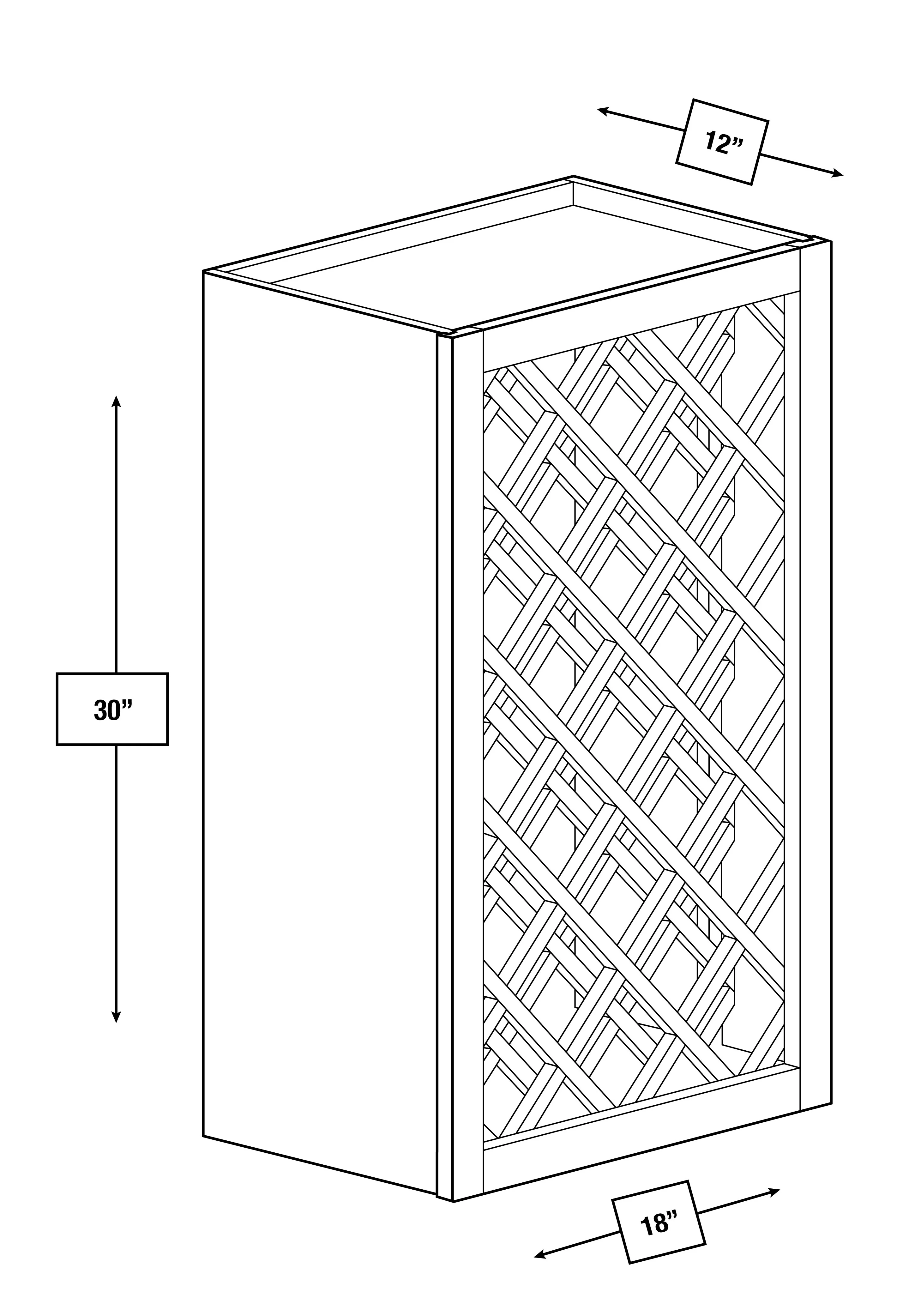 Franklin White Slim Shaker 18 in. x 30 in. Wine Rack