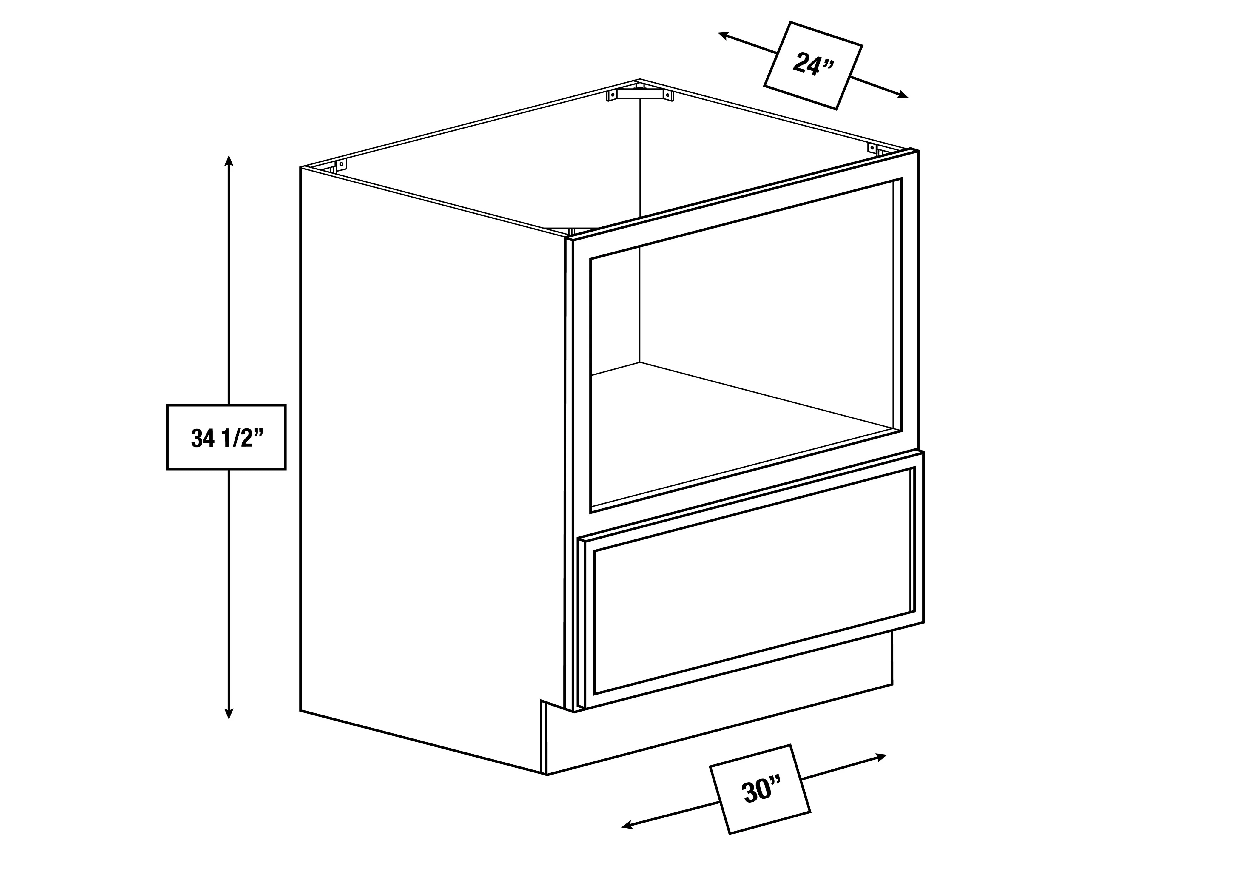Franklin White Slim Shaker 30 in. Microwave Base Cabinet