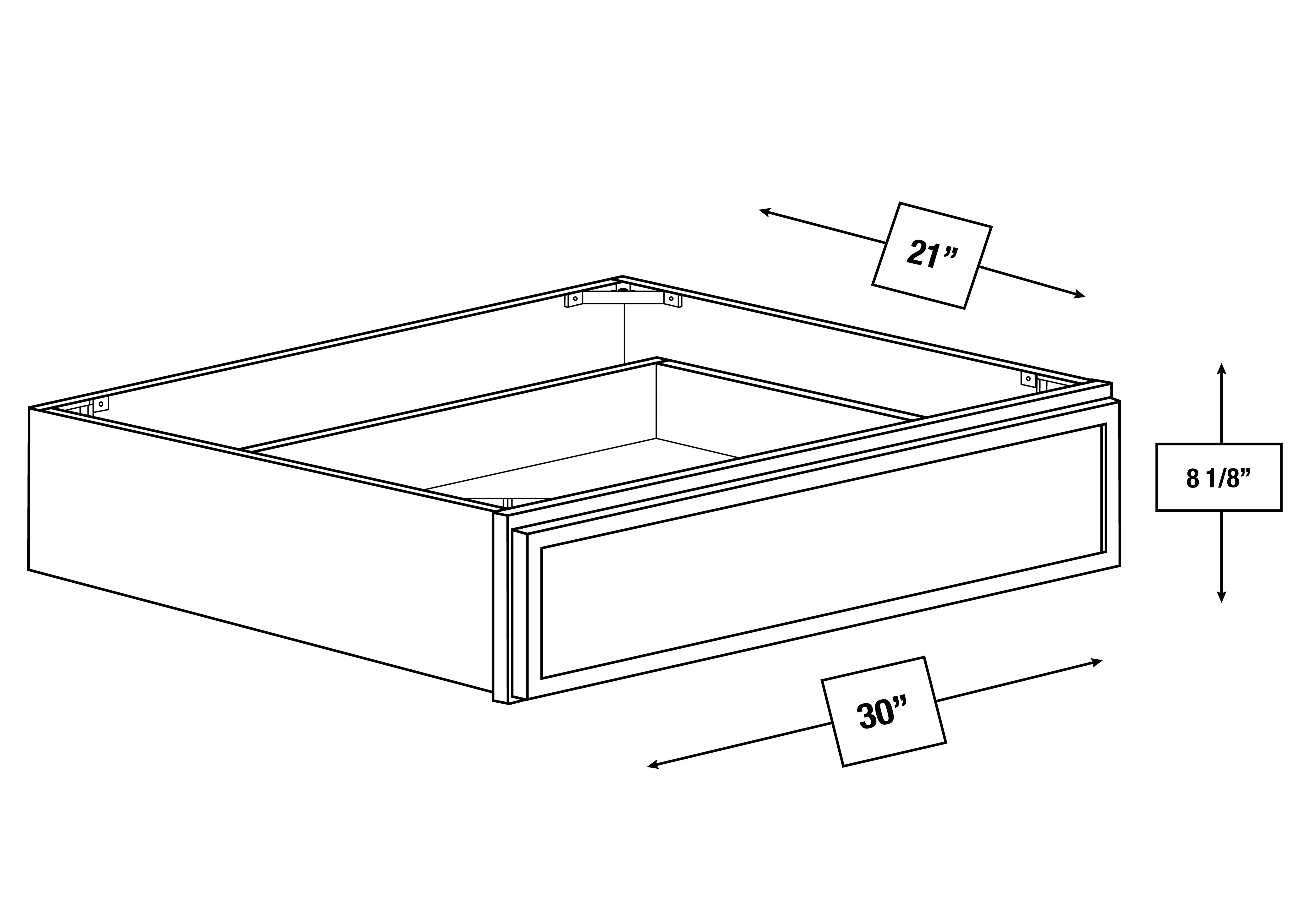 Franklin White Slim Shaker 30 in. Vanity Knee Drawer