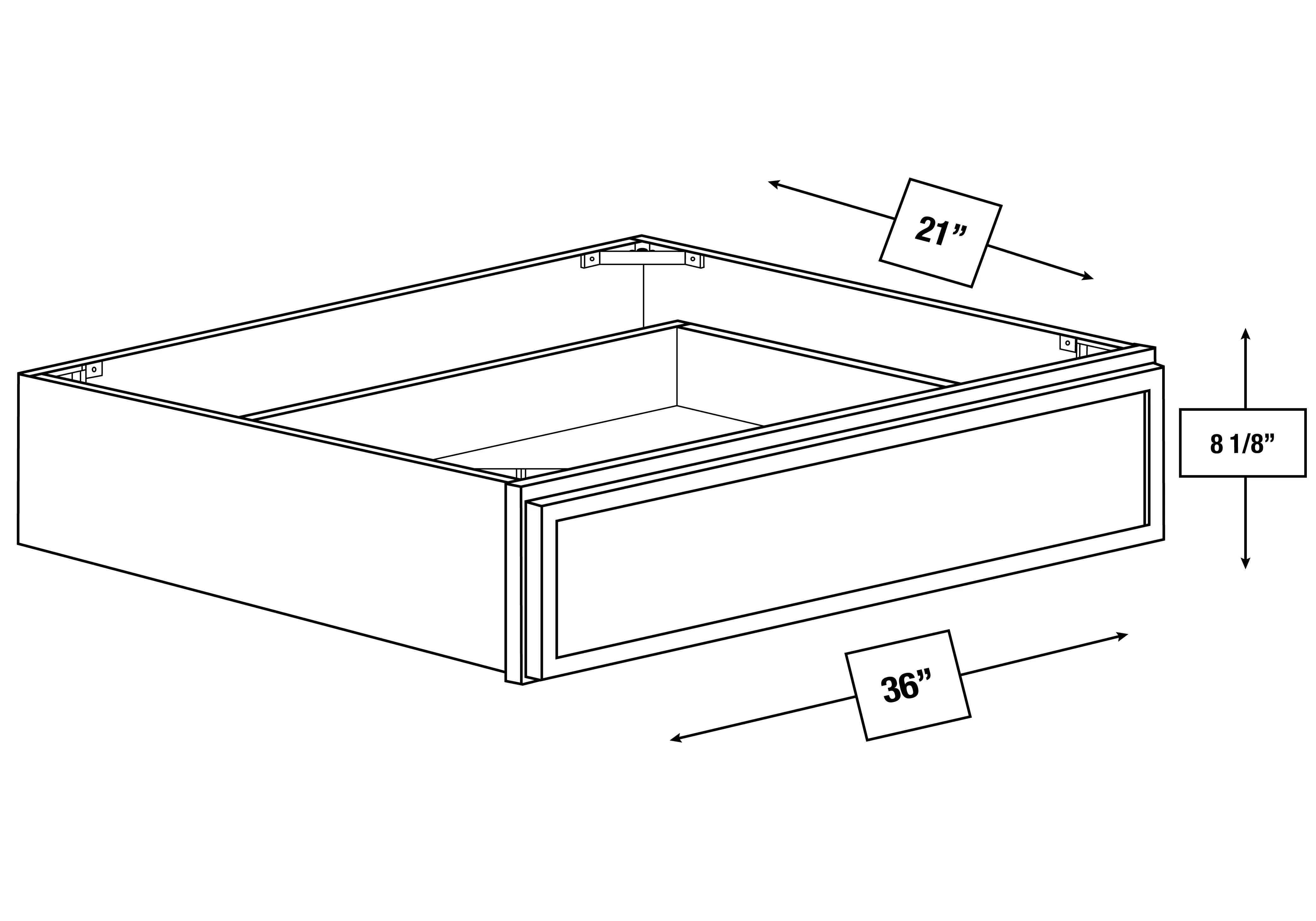 Franklin White Slim Shaker 36 in. Vanity Knee Drawer