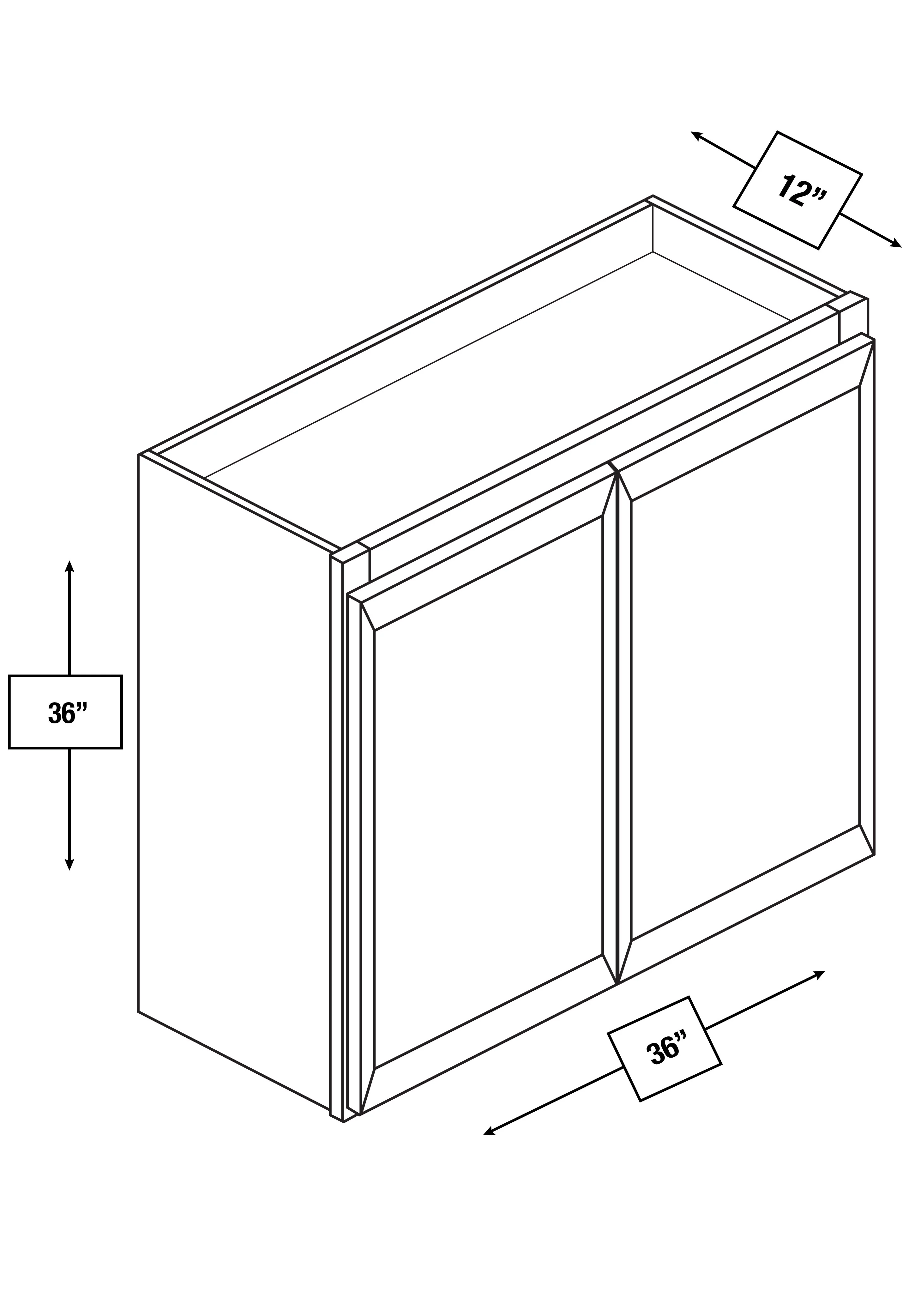Franklin White Slim Shaker 36 in. x 36 in. Wall Cabinet