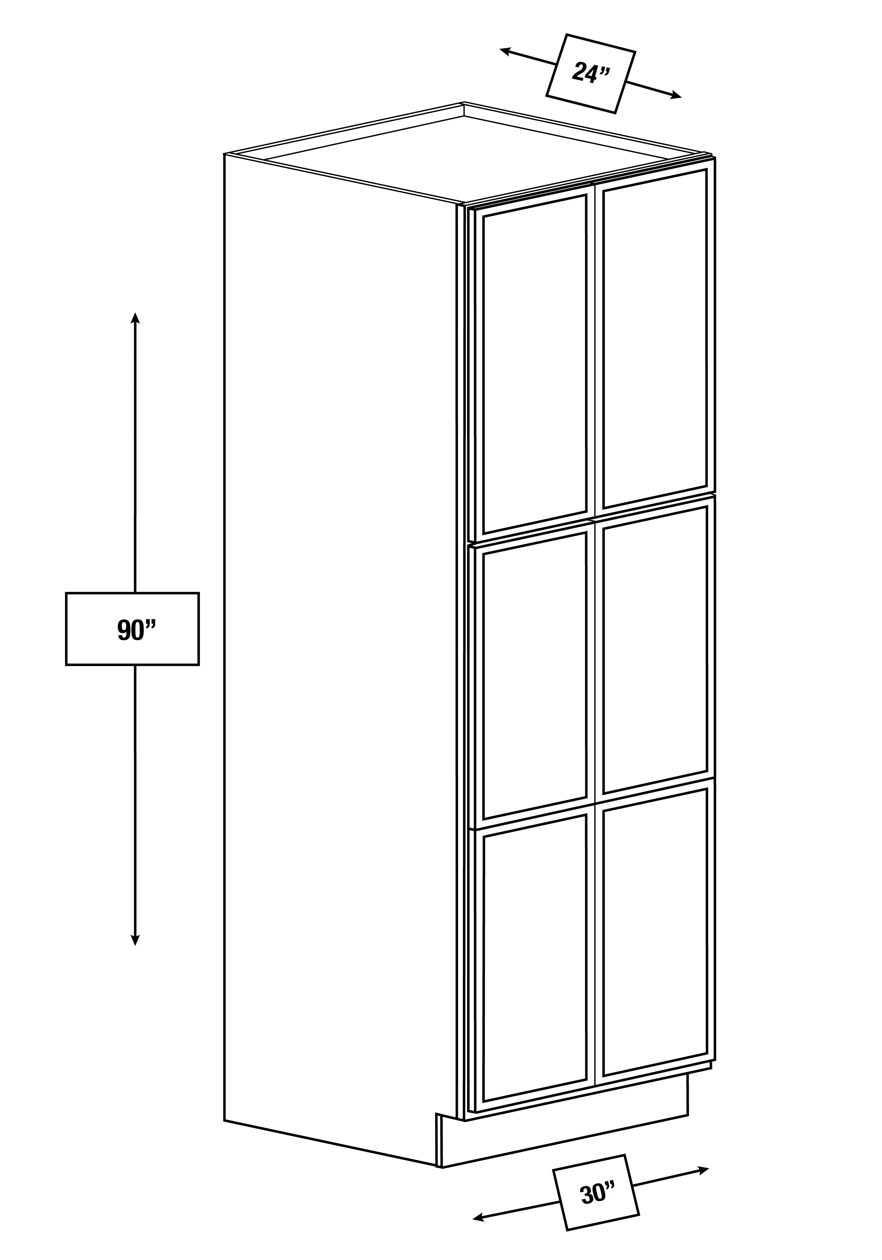 Franklin White Slim Shaker Pantry Cabinet 30 in. x 24 in. x 90 in.