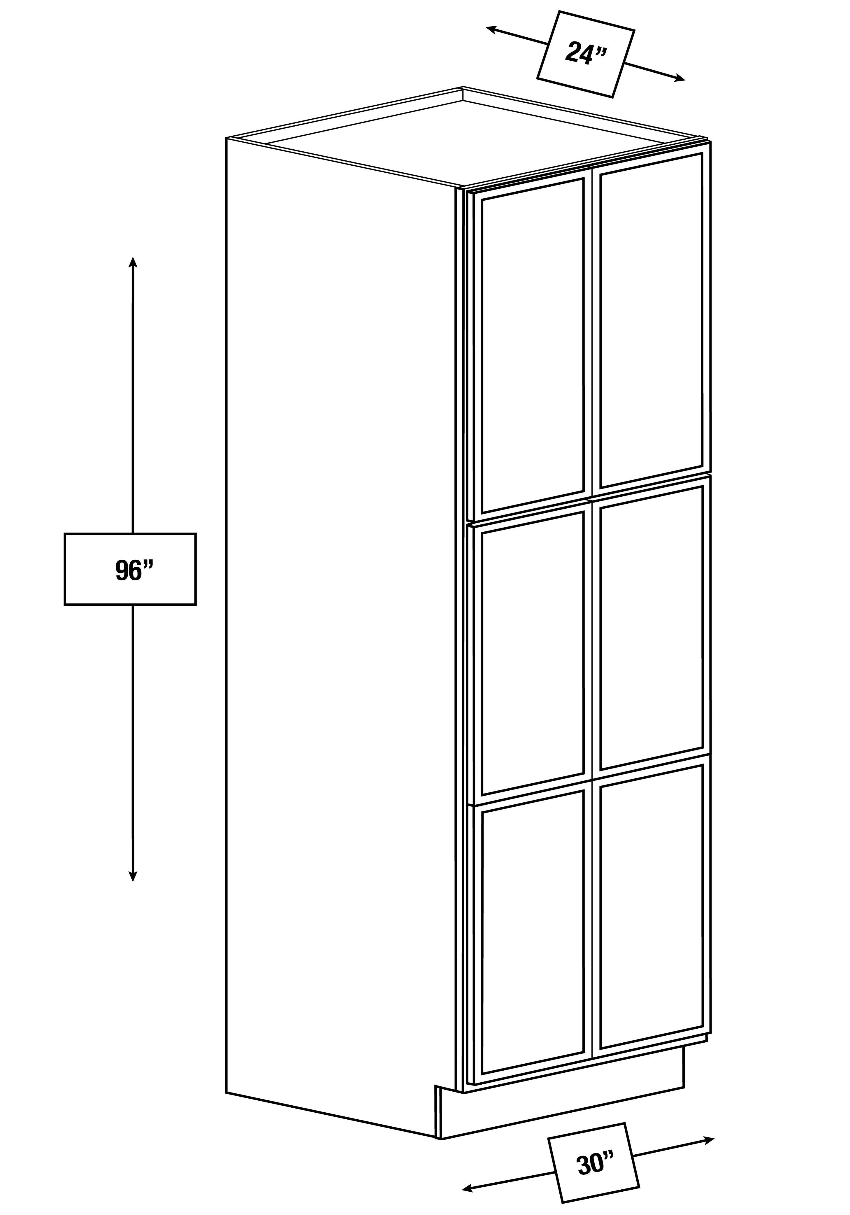 Franklin White Slim Shaker Pantry Cabinet 30 in. x 24 in. x 96 in.