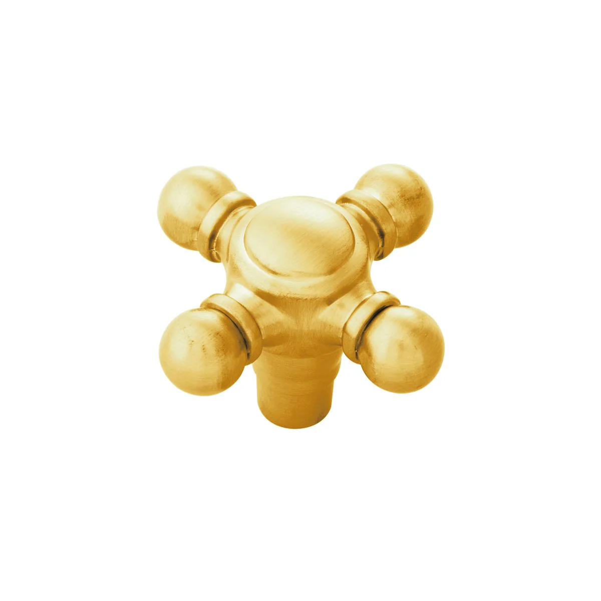 Fuller Knob 1-11/16 Inch x 1-11/16 Inch Brushed Golden Brass Finish