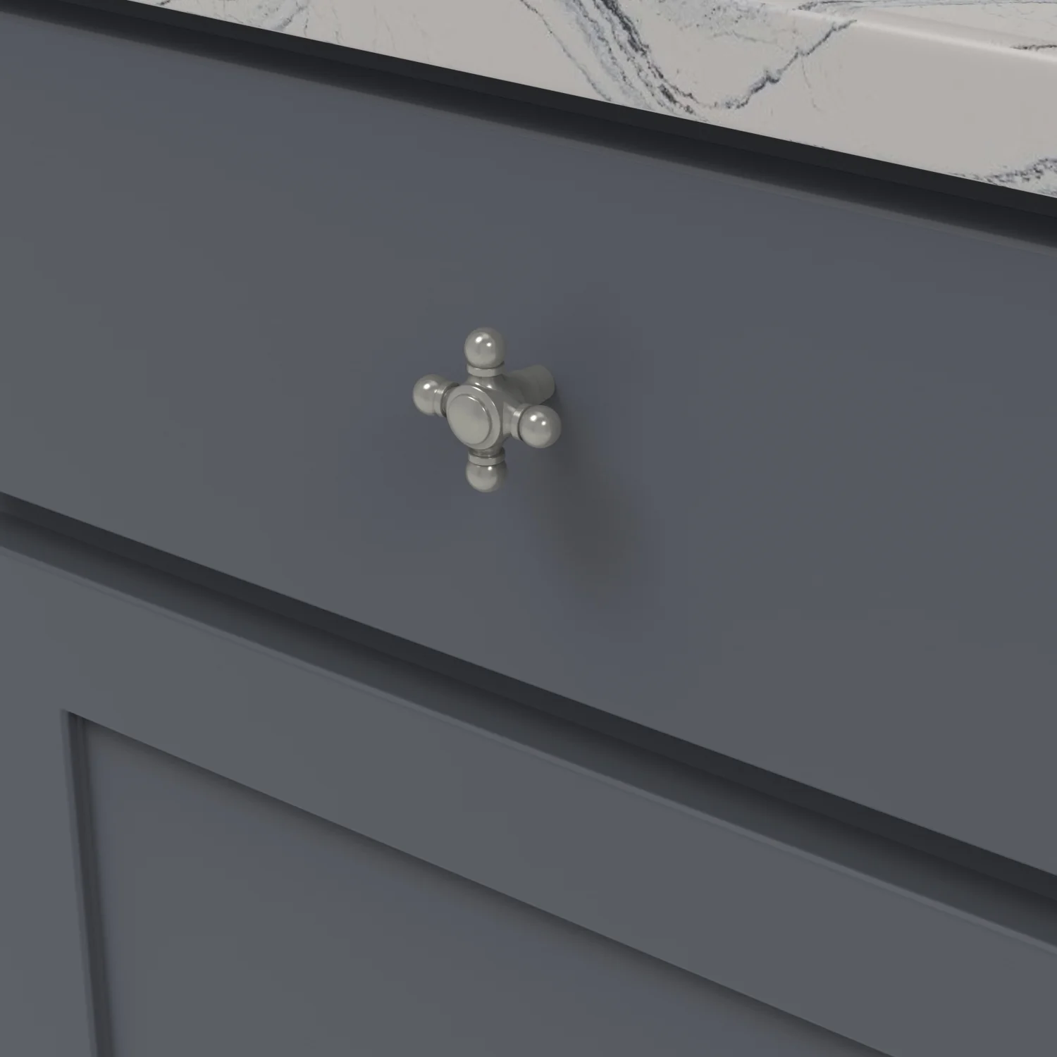 Fuller Knob 1-11/16 Inch x 1-11/16 Inch Stainless Steel Finish - Image 2