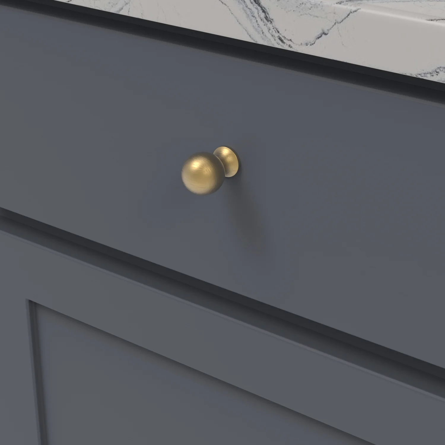 Fuller Knob 1 Inch Diameter Brushed Golden Brass Finish - Image 2