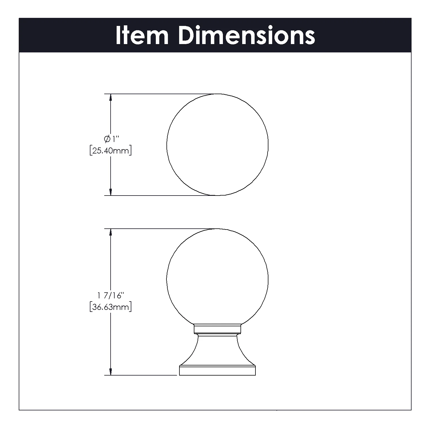 Fuller Knob 1 Inch Diameter Stainless Steel Finish - Image 4