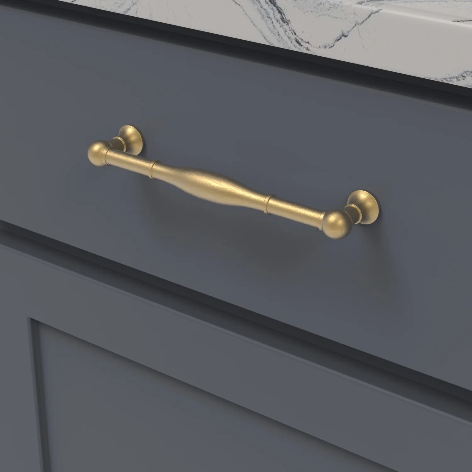 Fuller Pull 6-5/16 Inch (160mm) Center to Center Brushed Golden Brass Finish - Image 2