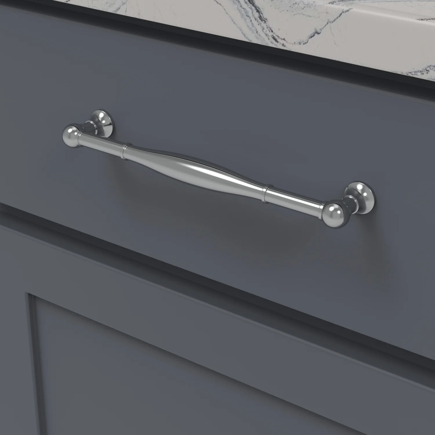 Fuller Pull 7-9/16 Inch (192mm) Center to Center Chrome Finish - Image 2