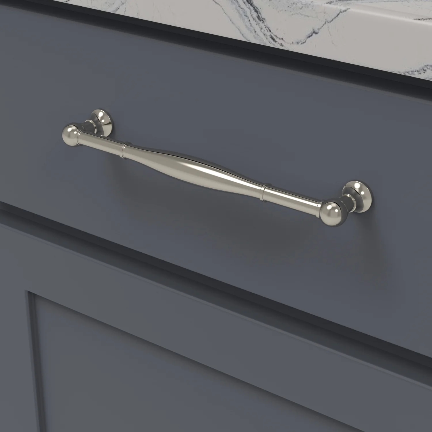 Fuller Pull 7-9/16 Inch (192mm) Center to Center Polished Nickel Finish - Image 2