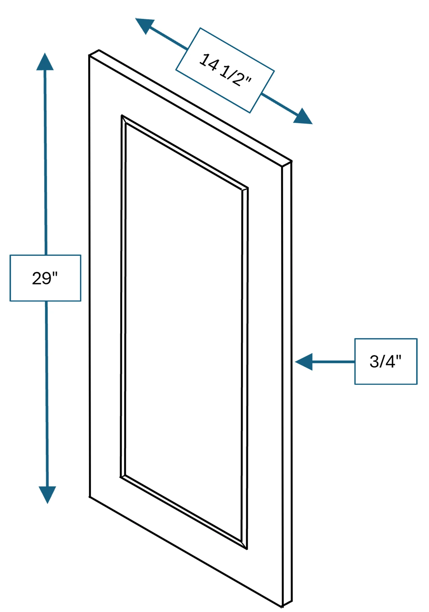 Chalet White Raised Panel Clear Glass Door 15 in. x 30 in.