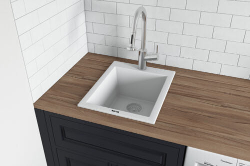 Granite Topmount 16x20 Single Basin Sink Artic White - Image 4
