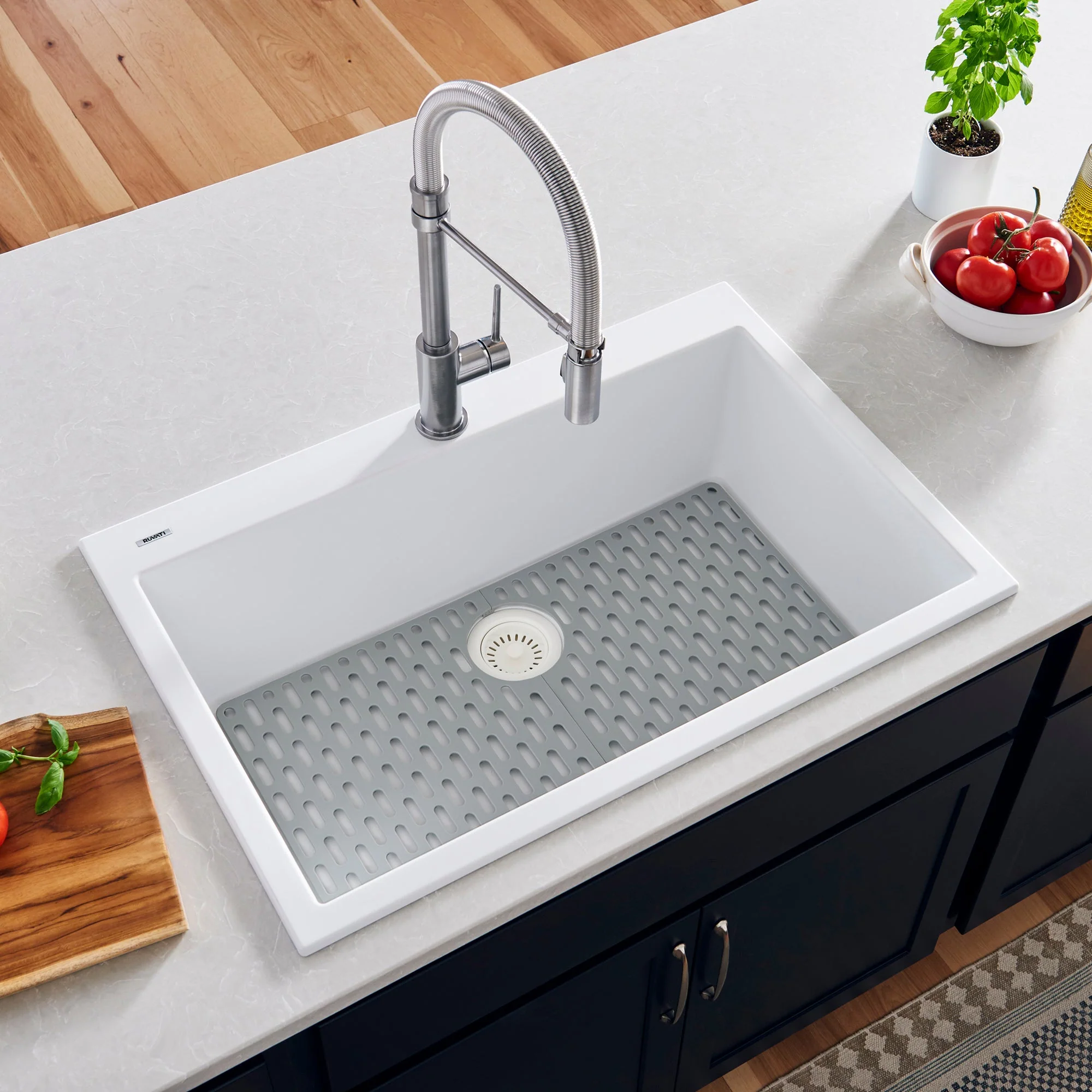 Granite Topmount 33x22 Single Basin Sink Arctic White