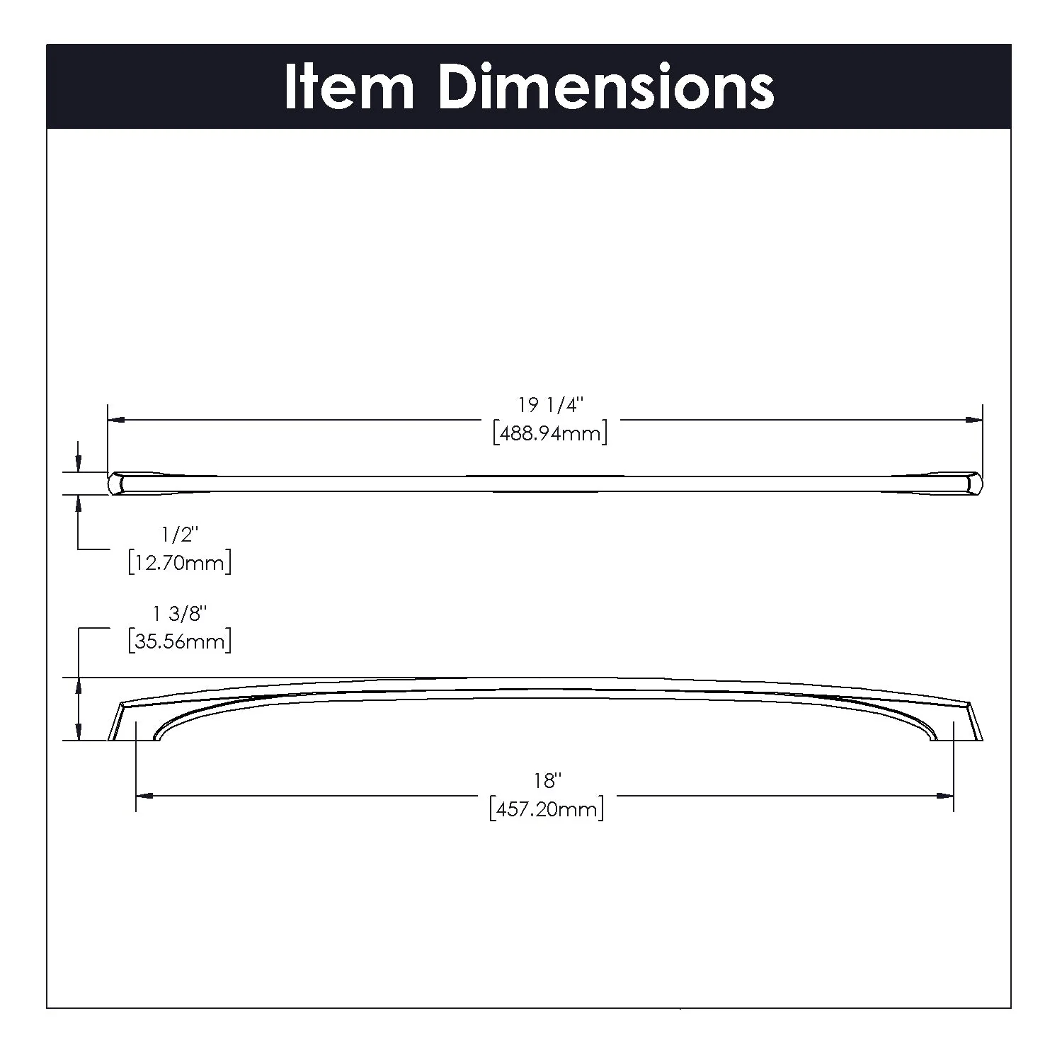 Greenwich Pull 18 Inch Center to Center Stainless Steel Finish - Image 2
