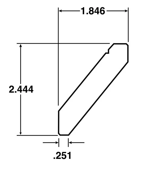 Hampton Pewter .6 in. x 3 in. x 96 in. - Flat Crown Molding for Shaker Cabinet