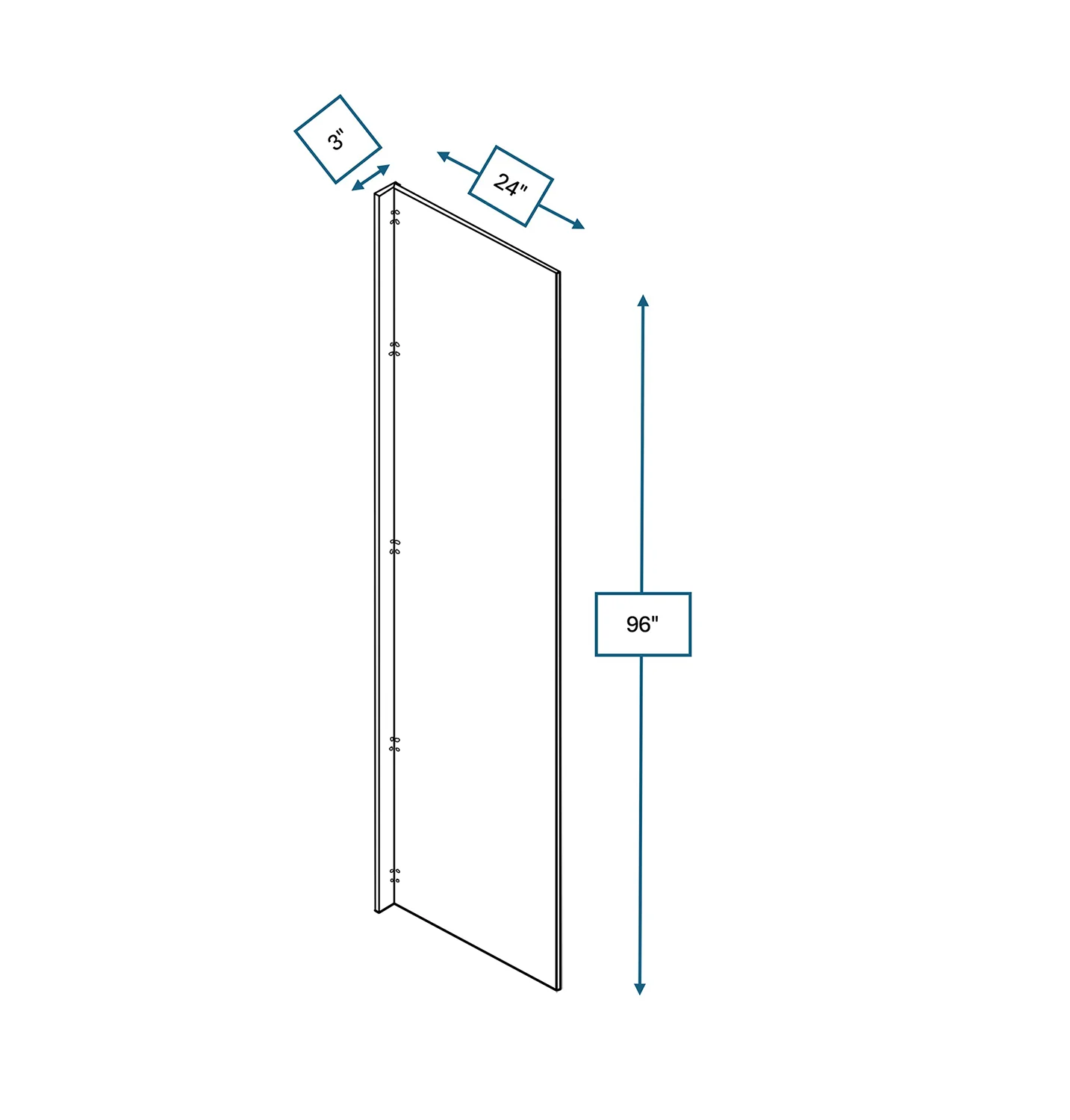 HAMPTON PEWTER FRIDGE PANEL 96X24 - 3" filler