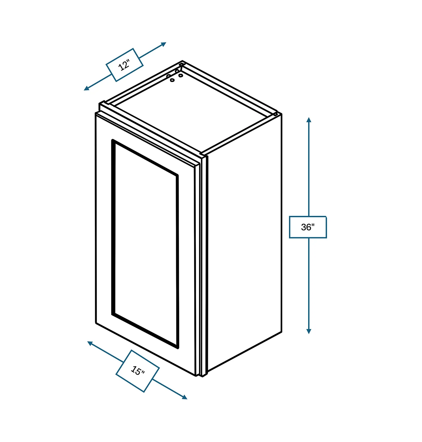 Hampton Pewter 15 in. Wide x 12 in. Deep x 36 in. Tall - Wall Shaker Cabinet