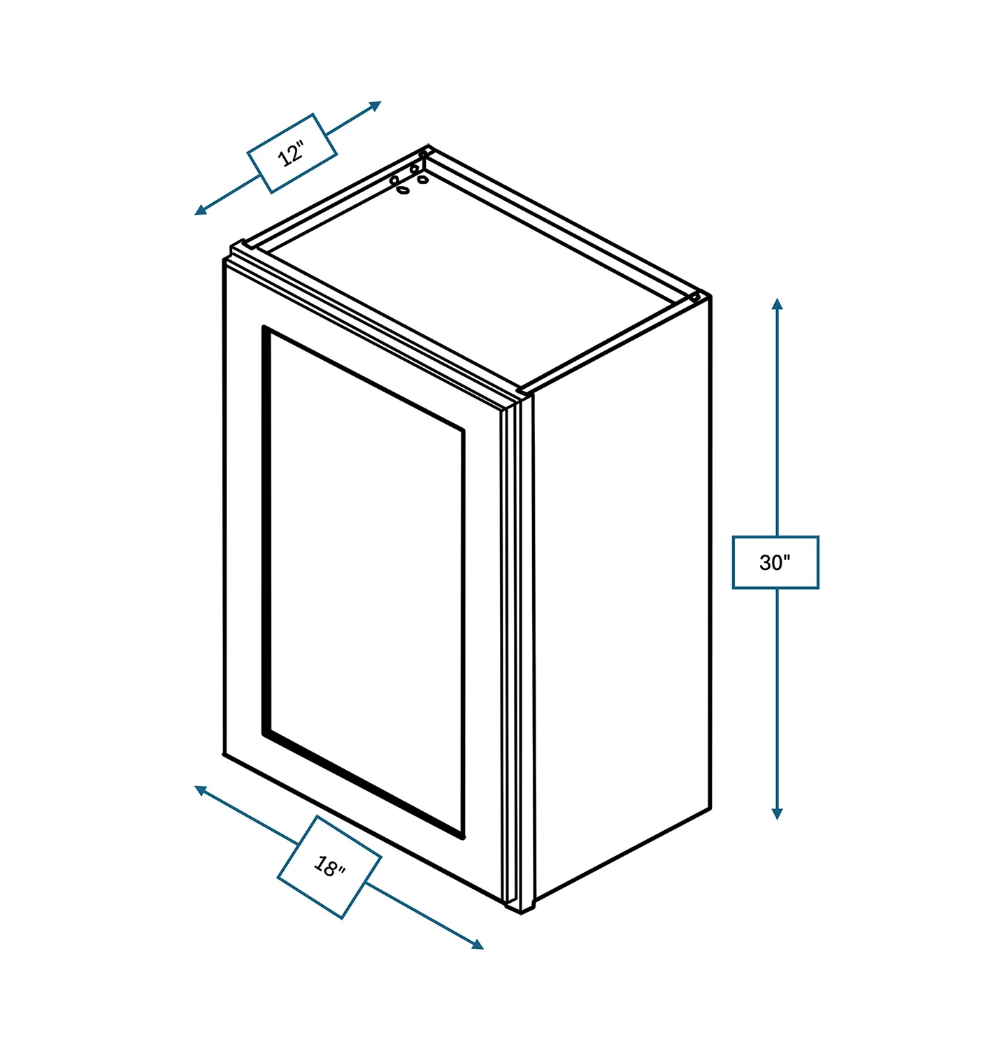 Hampton Pewter 18 in. Wide x 12 in. Deep x 30 in. Tall - Wall Shaker Cabinet