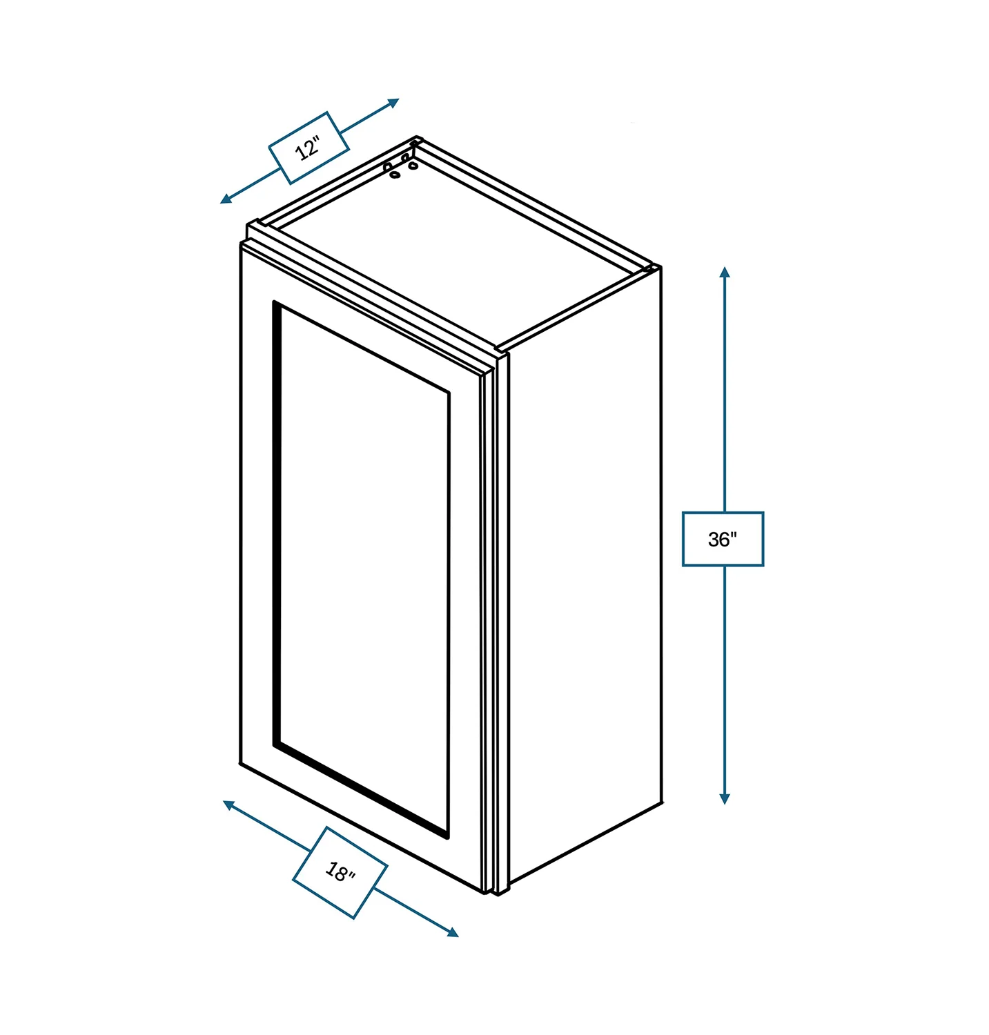 Hampton Pewter 18 in. Wide x 12 in. Deep x 36 in. Tall - Wall Shaker Cabinet