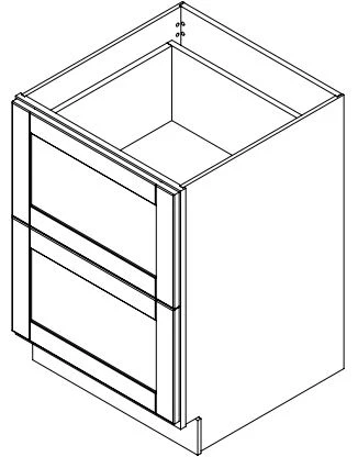 Hampton Pewter 24 in. Wide x 24 in. Deep x 34.5 in. Tall - 2-Drawer Base Shaker Cabinet - Image 2