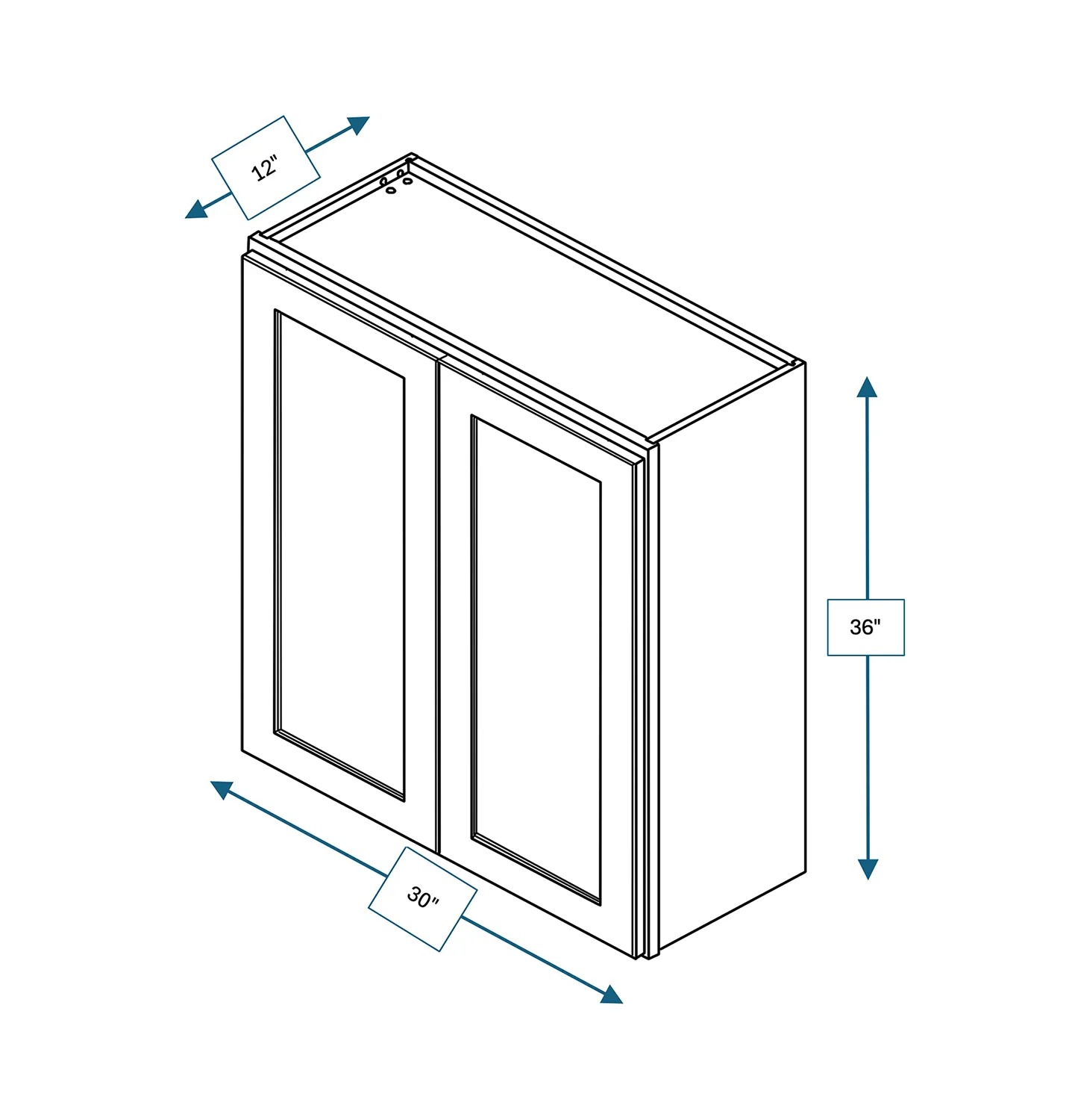 Hampton Pewter 30 in. Wide x 12 in. Deep x 36 in. Tall - Wall Shaker Cabinet