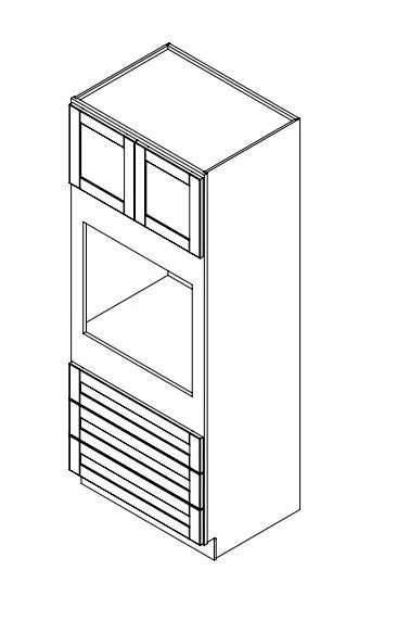 Hampton Pewter 33 in. Wide x 24 in. Deep x 84 in. Tall - Double Oven Shaker Cabinet - Image 2