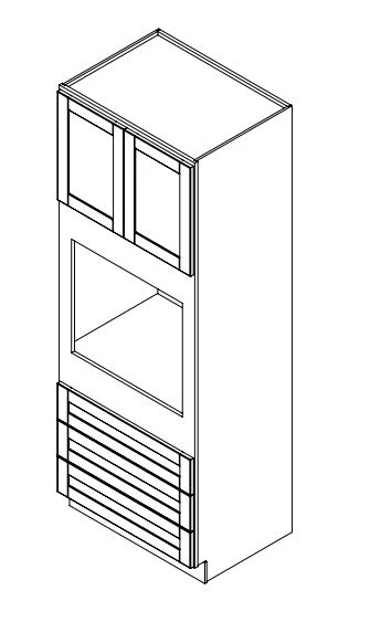 Hampton Pewter 33 in. Wide x 24 in. Deep x 90 in. Tall - Double Oven Shaker Cabinet - Image 2