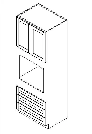 Hampton Pewter 33 in. Wide x 24 in. Deep x 96 in. Tall - Double Oven Shaker Cabinet - Image 2