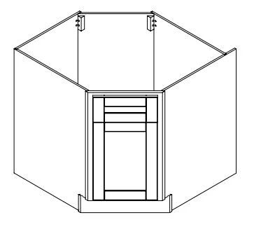 Hampton Pewter 36 in. - Corner Sink Base Shaker Cabinet - Image 2