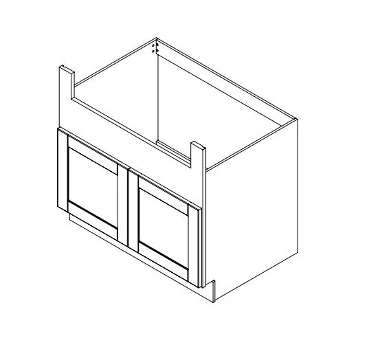 Hampton Pewter 36 in. Wide x 24 in. Deep x 34.5 in. Tall - Farm Sink Base Shaker Cabinet - Image 2