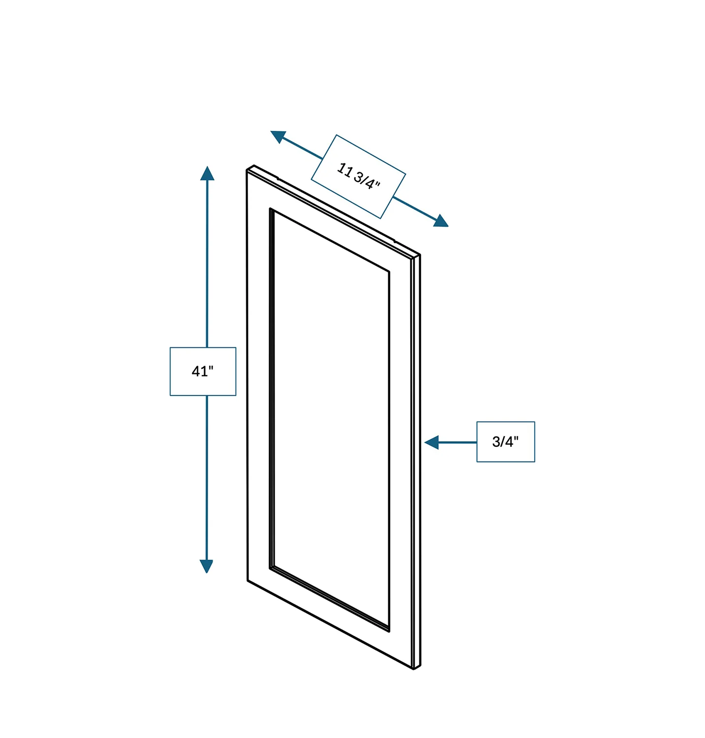 Hampton Pewter 12 in. Wide x .75 in. Deep x 42 in. Tall - Wall End Panel for Shaker Cabinet