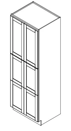Hampton Pewter 30 in. Wide x 12 in. Deep x 90 in. Tall - Fridge End Shaker Cabinet - Image 2